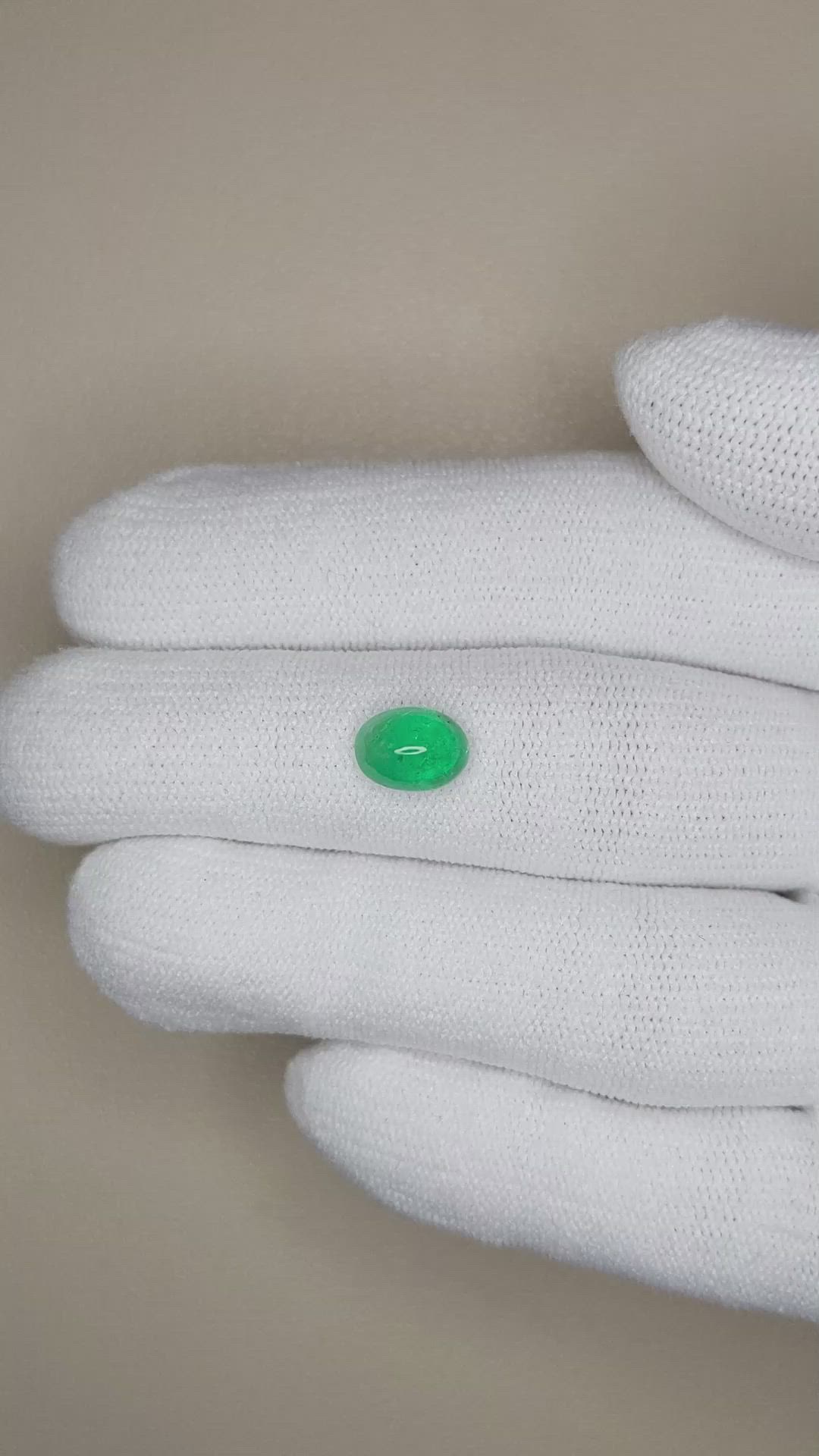 1.32 Ct. Cabochon Emerald from Zambia Size Video