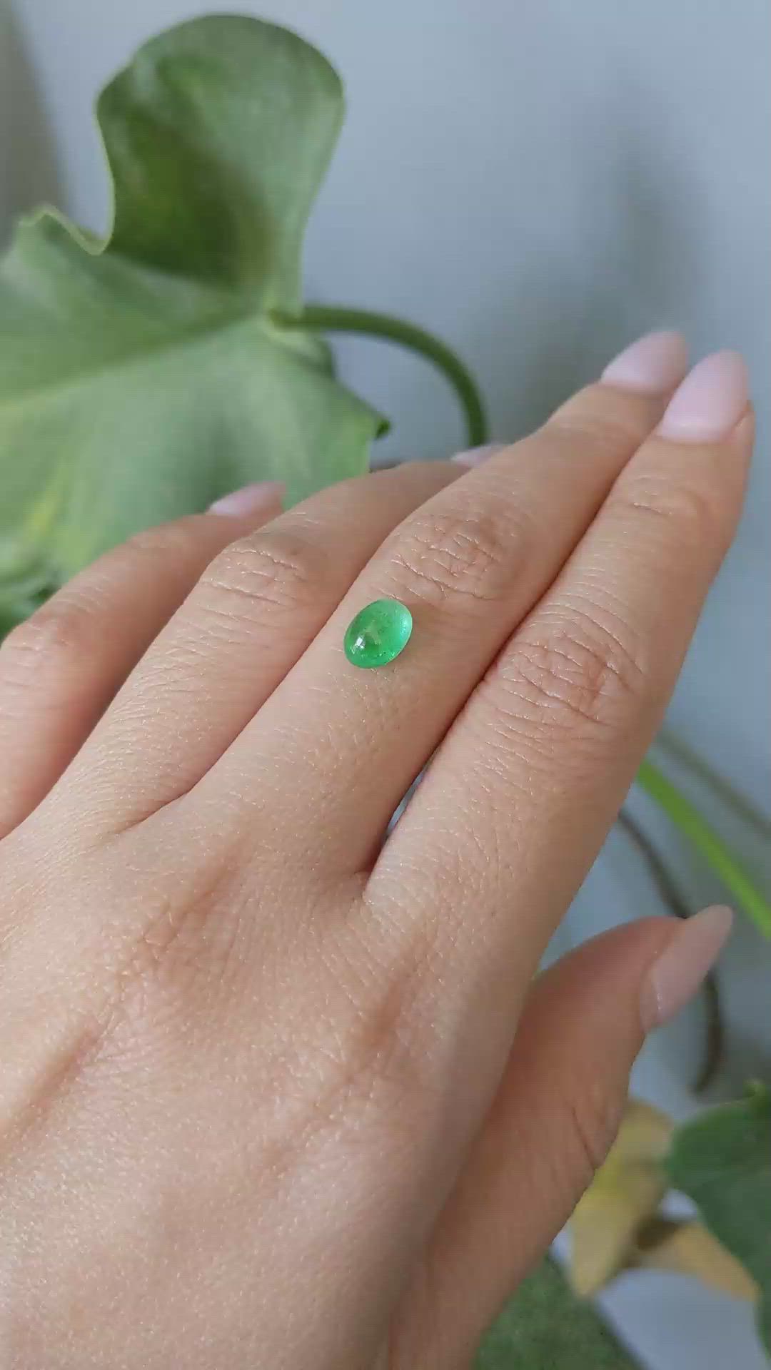1.32 Ct. Cabochon Emerald from Zambia Size Video