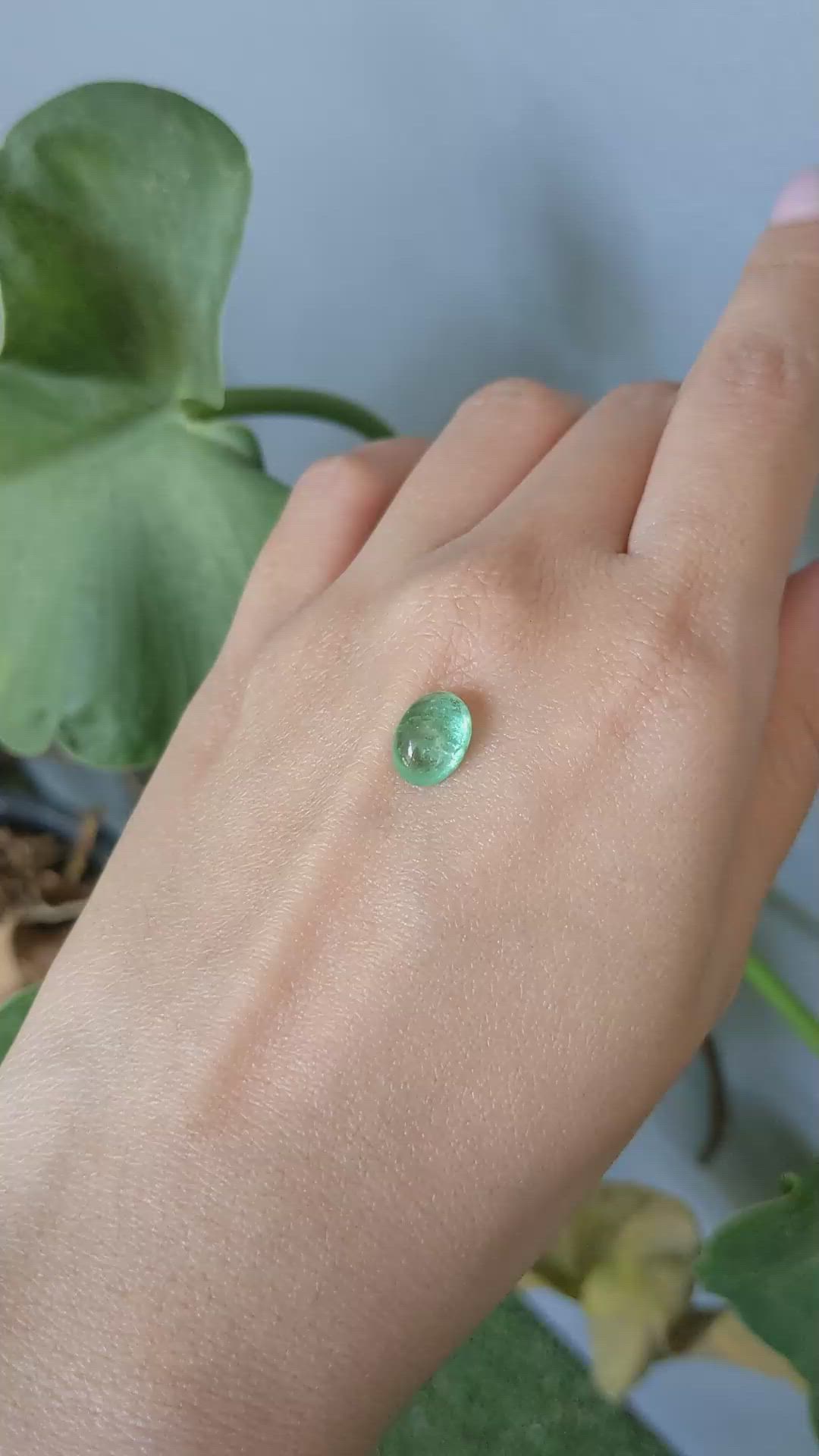2.86 Ct. Cabochon Emerald from Zambia Size Video