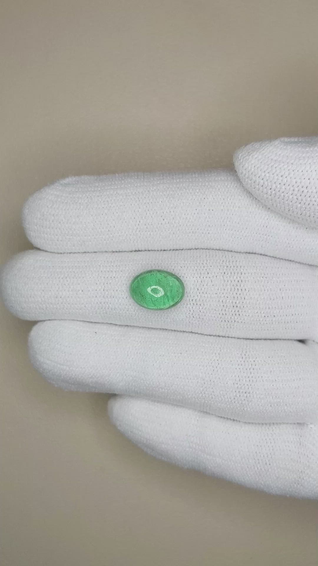 2.86 Ct. Cabochon Emerald from Zambia Size Video