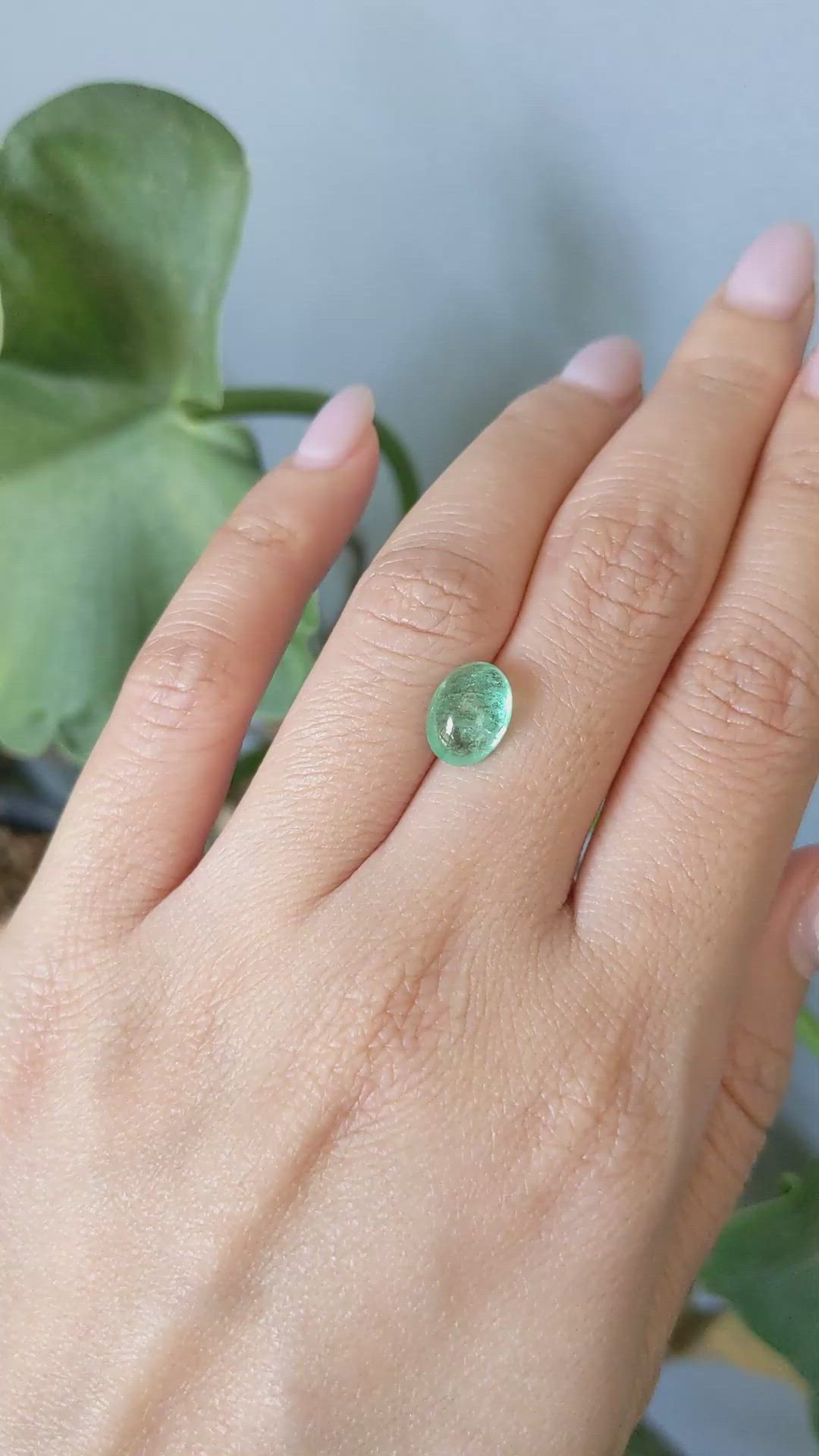 2.86 Ct. Cabochon Emerald from Zambia Size Video