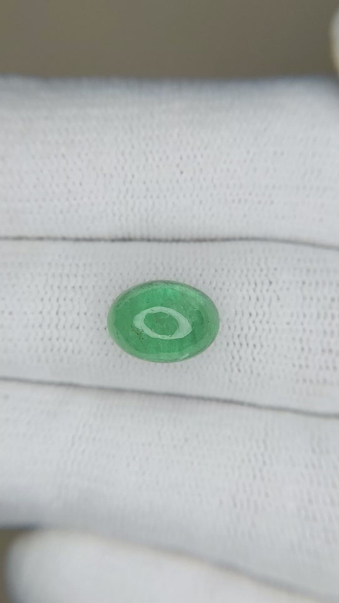 2.86 Ct. Cabochon Emerald from Zambia Size Video