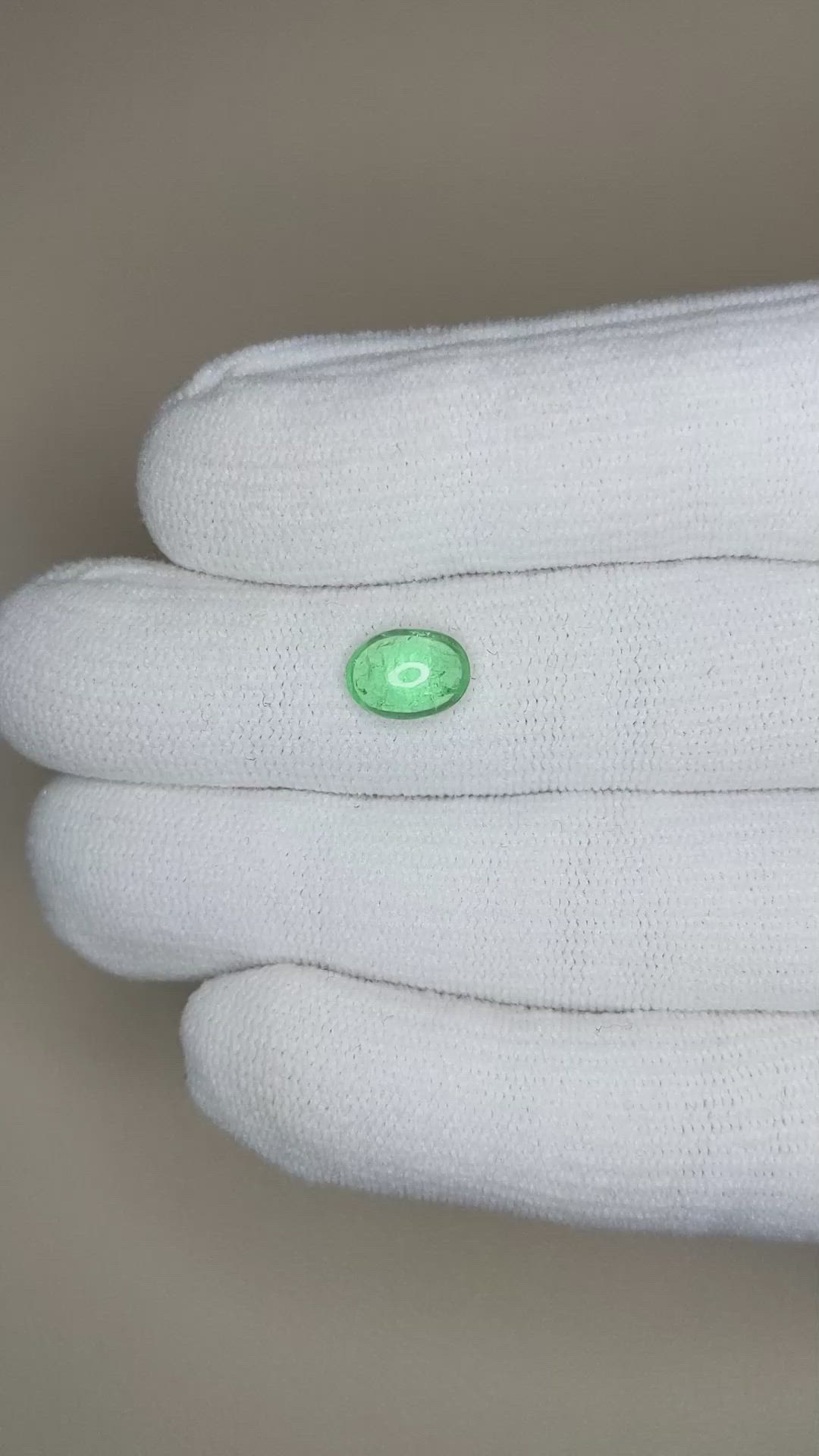 1.48 Ct. Cabochon Emerald from Zambia Size Video