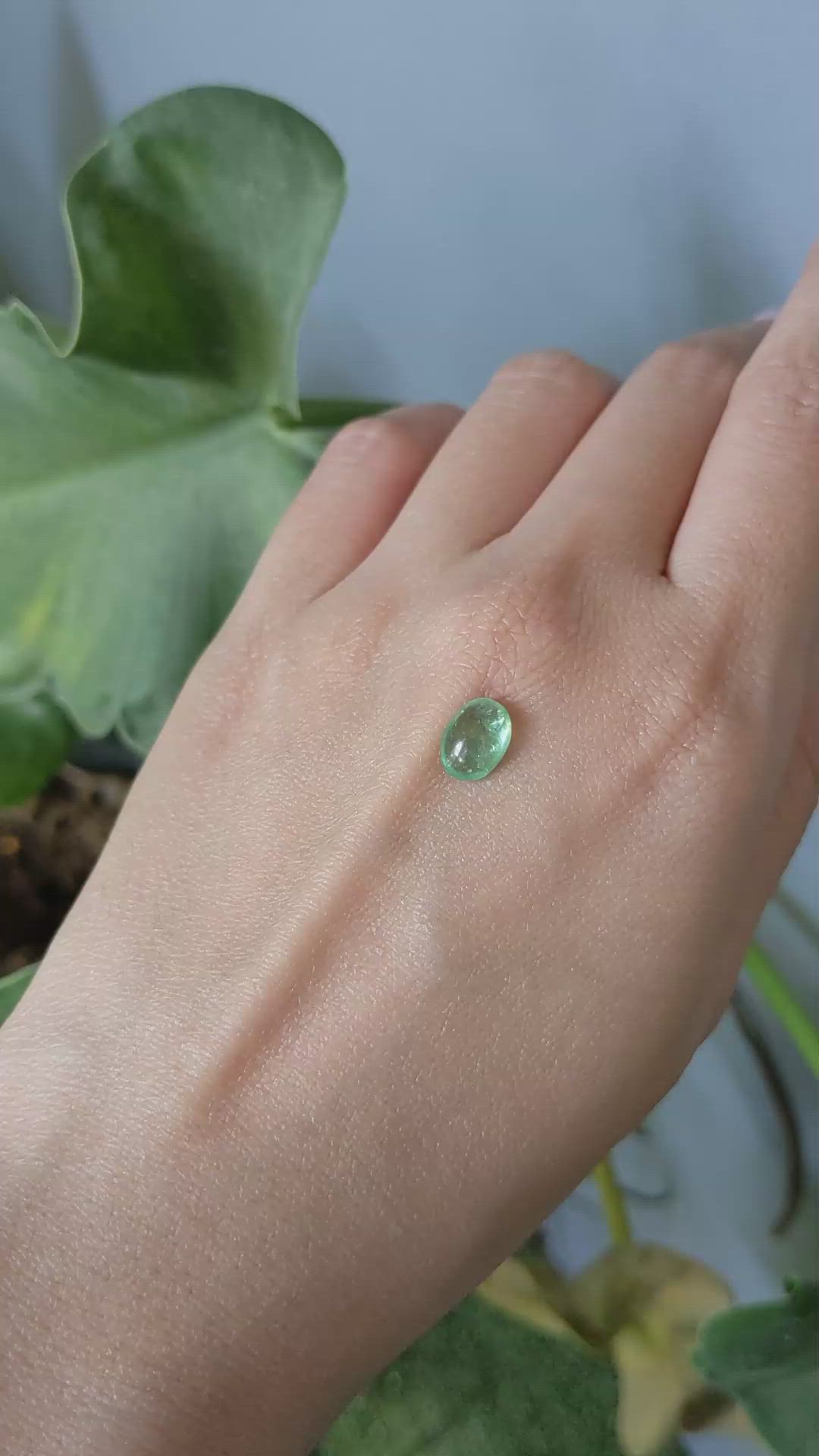 1.48 Ct. Cabochon Emerald from Zambia Size Video