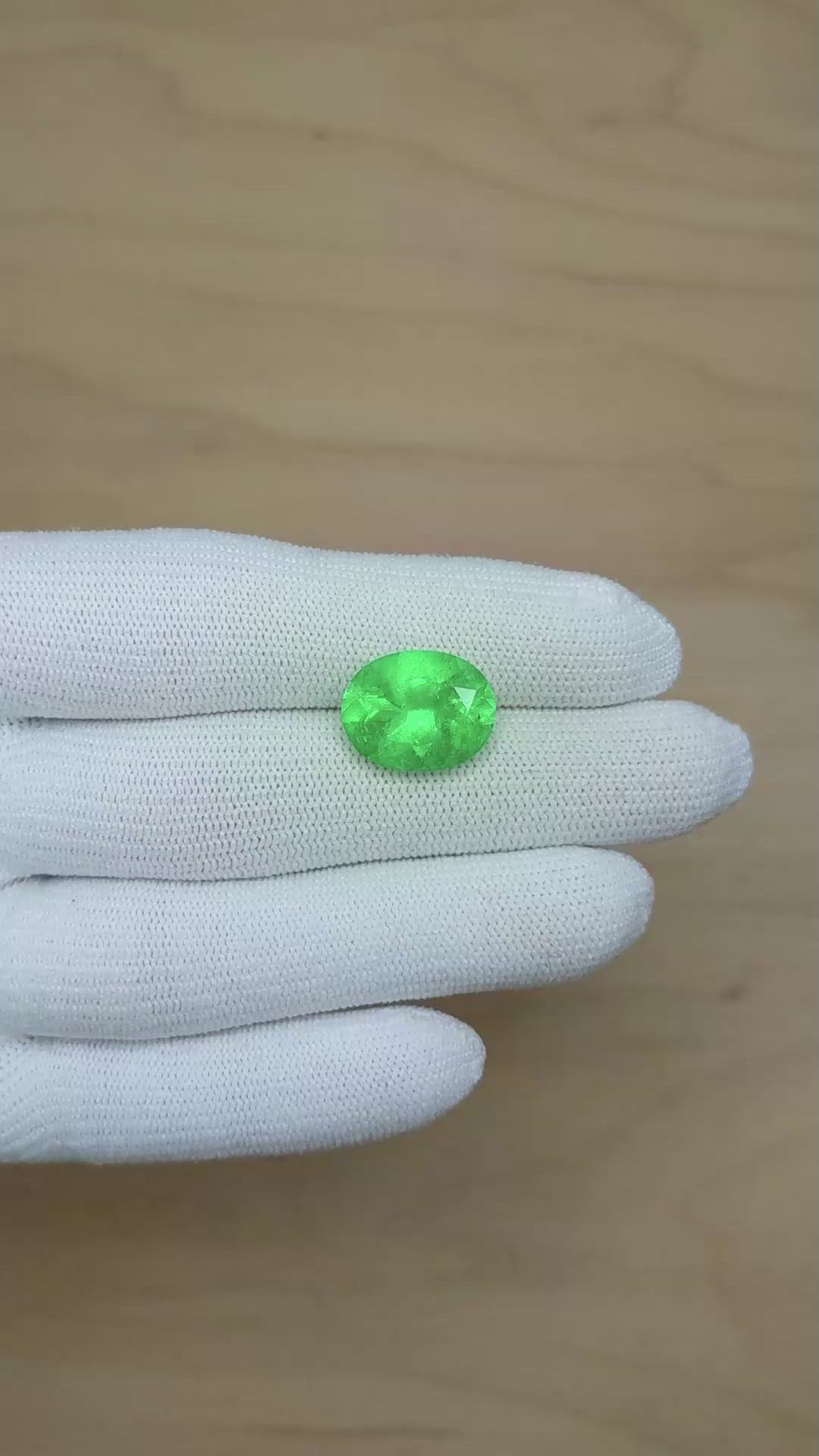 7.24 Ct. Emerald from Colombia Size Video