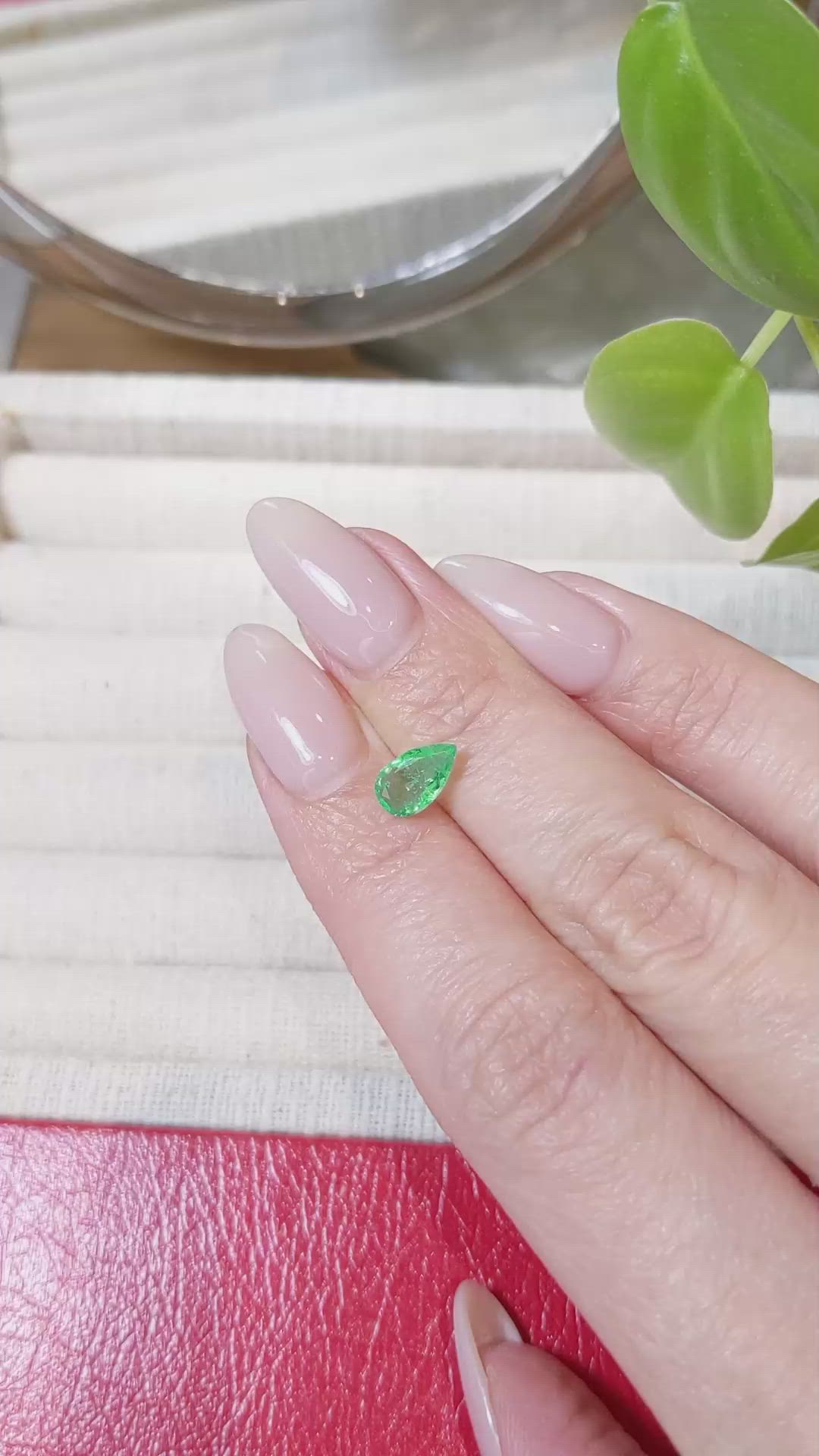 0.87 Ct. Emerald from Zambia Size Video