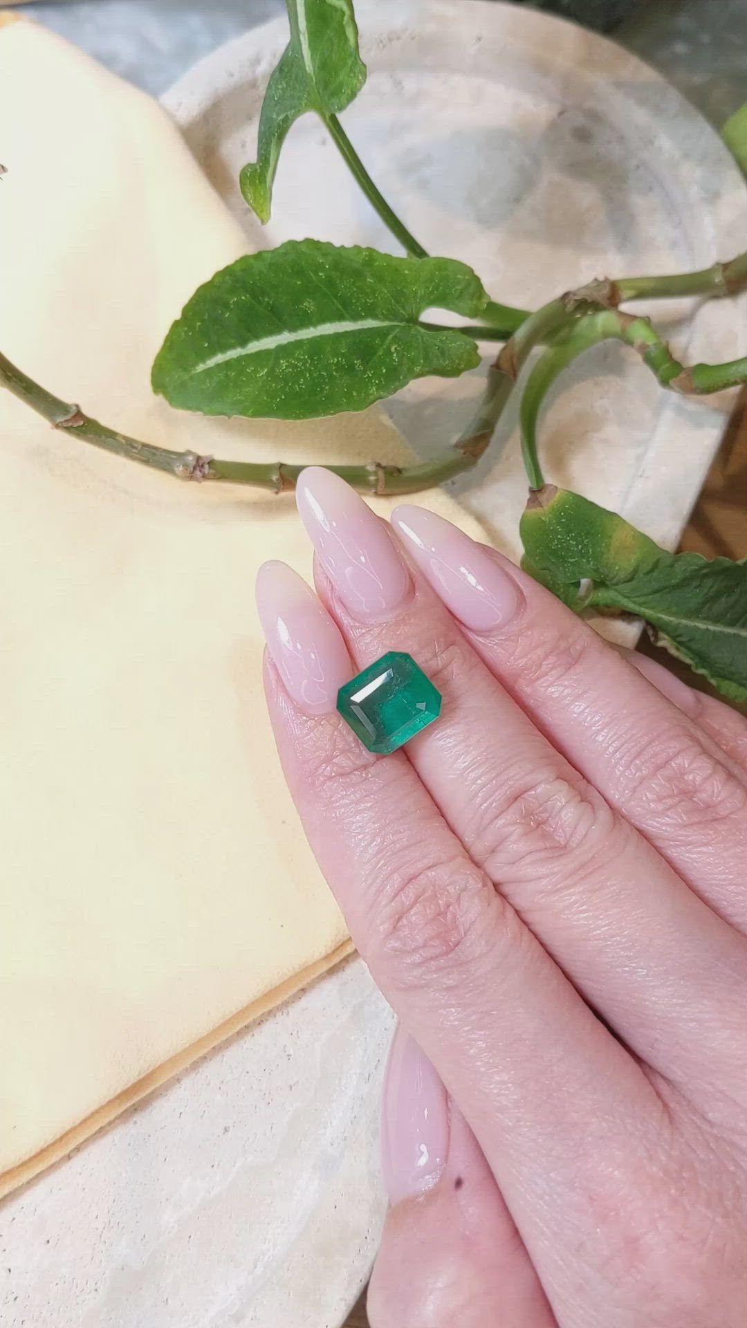 6.12 Ct. Emerald from Zambia Size Video