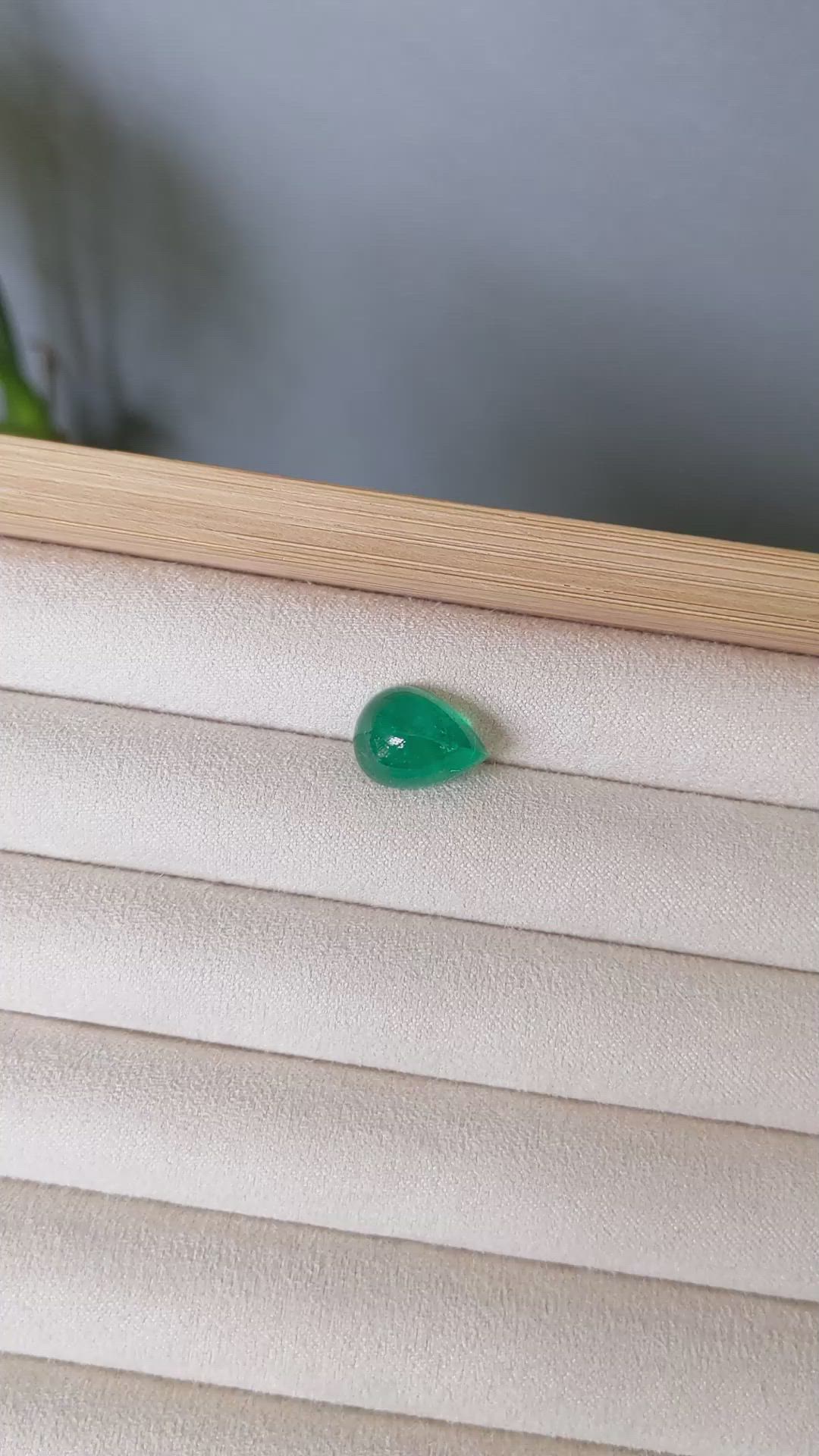 5.93 Ct. Cabochon Emerald from Russia Size Video