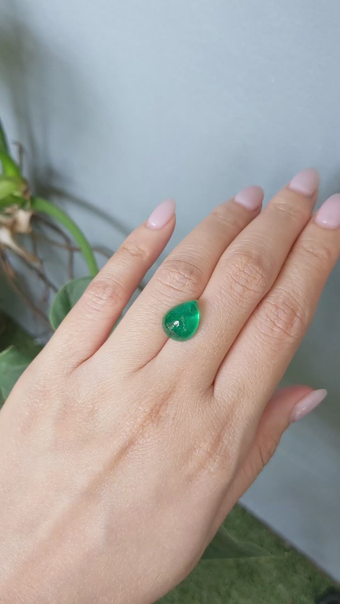 5.93 Ct. Cabochon Emerald from Russia Size Video
