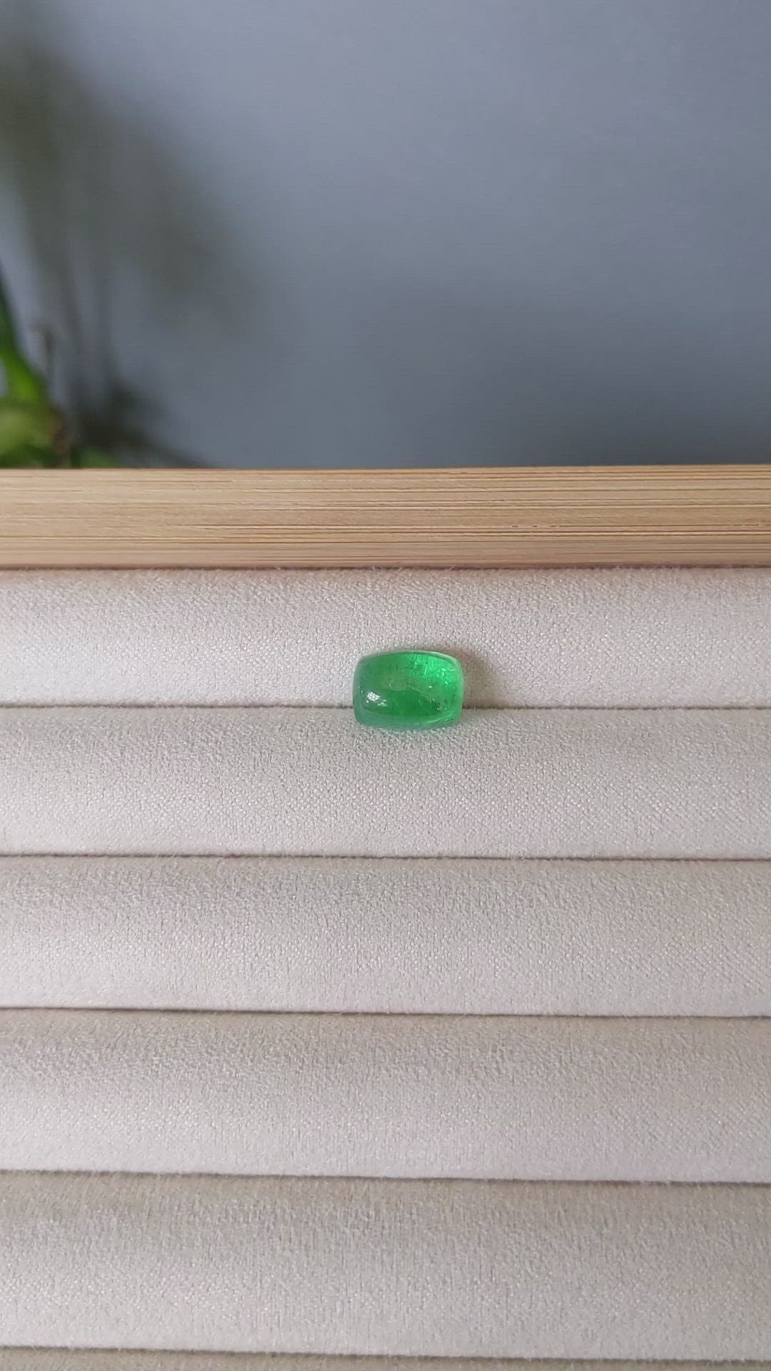 5.34 Ct. Cabochon Emerald from Russia Size Video