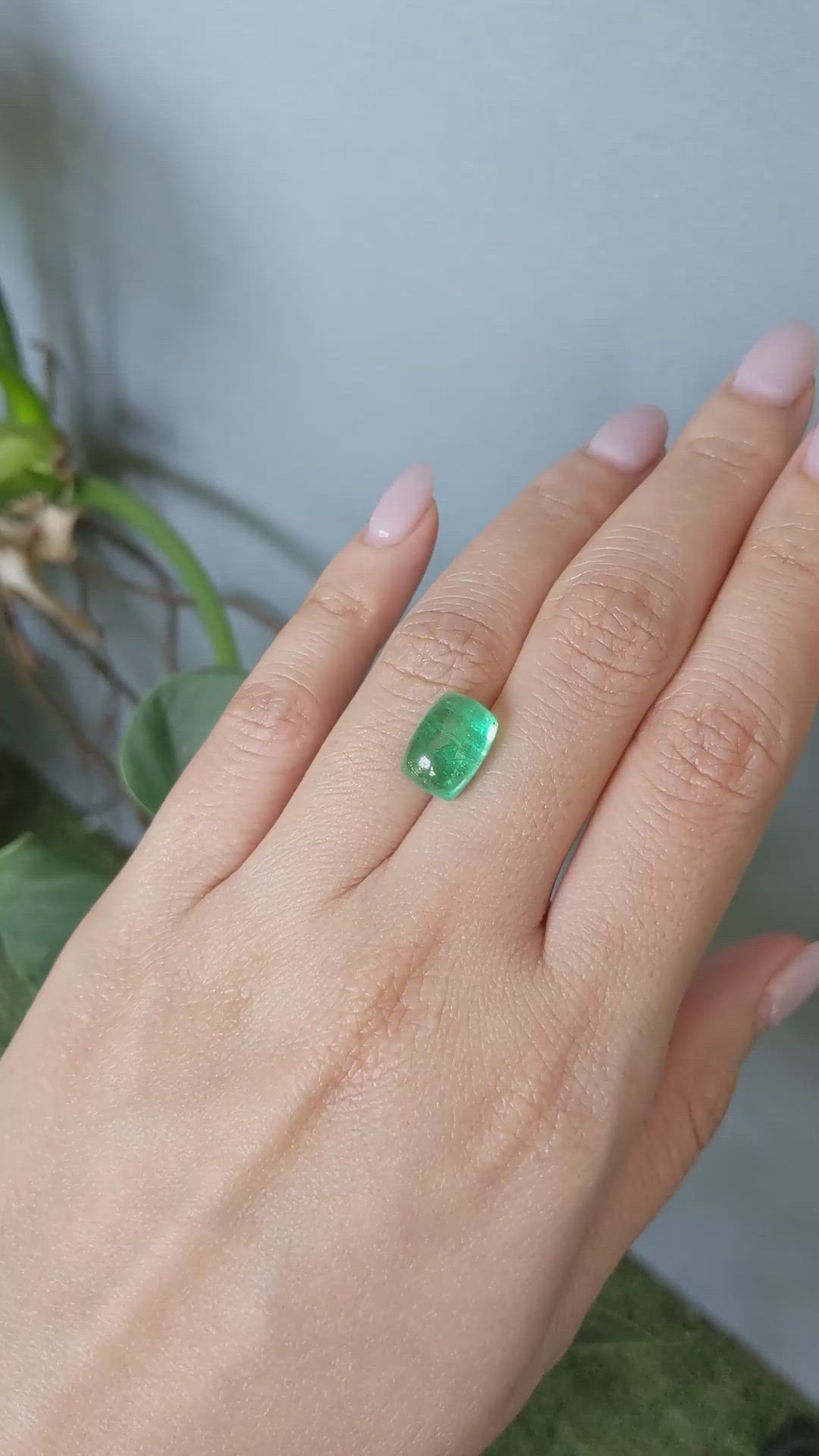 5.34 Ct. Cabochon Emerald from Russia Size Video