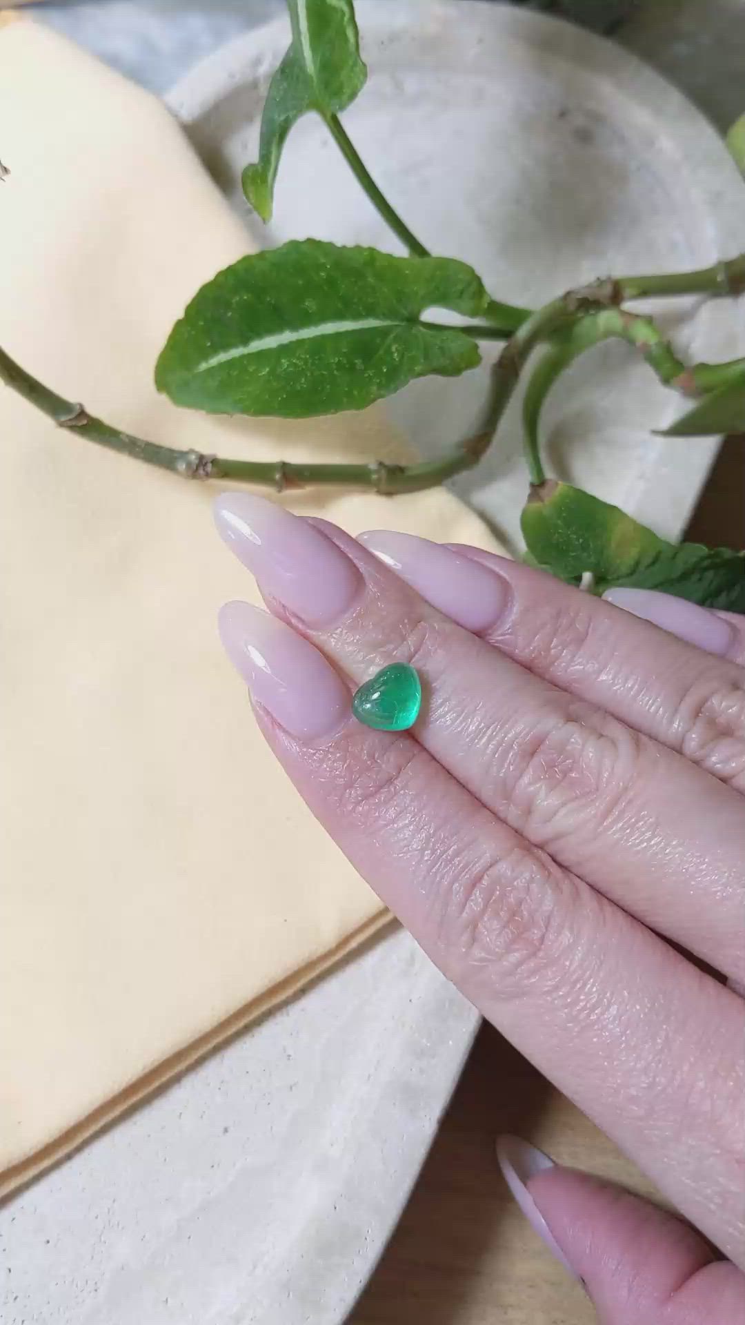 2.75 Ct. Cabochon Emerald from Russia Size Video