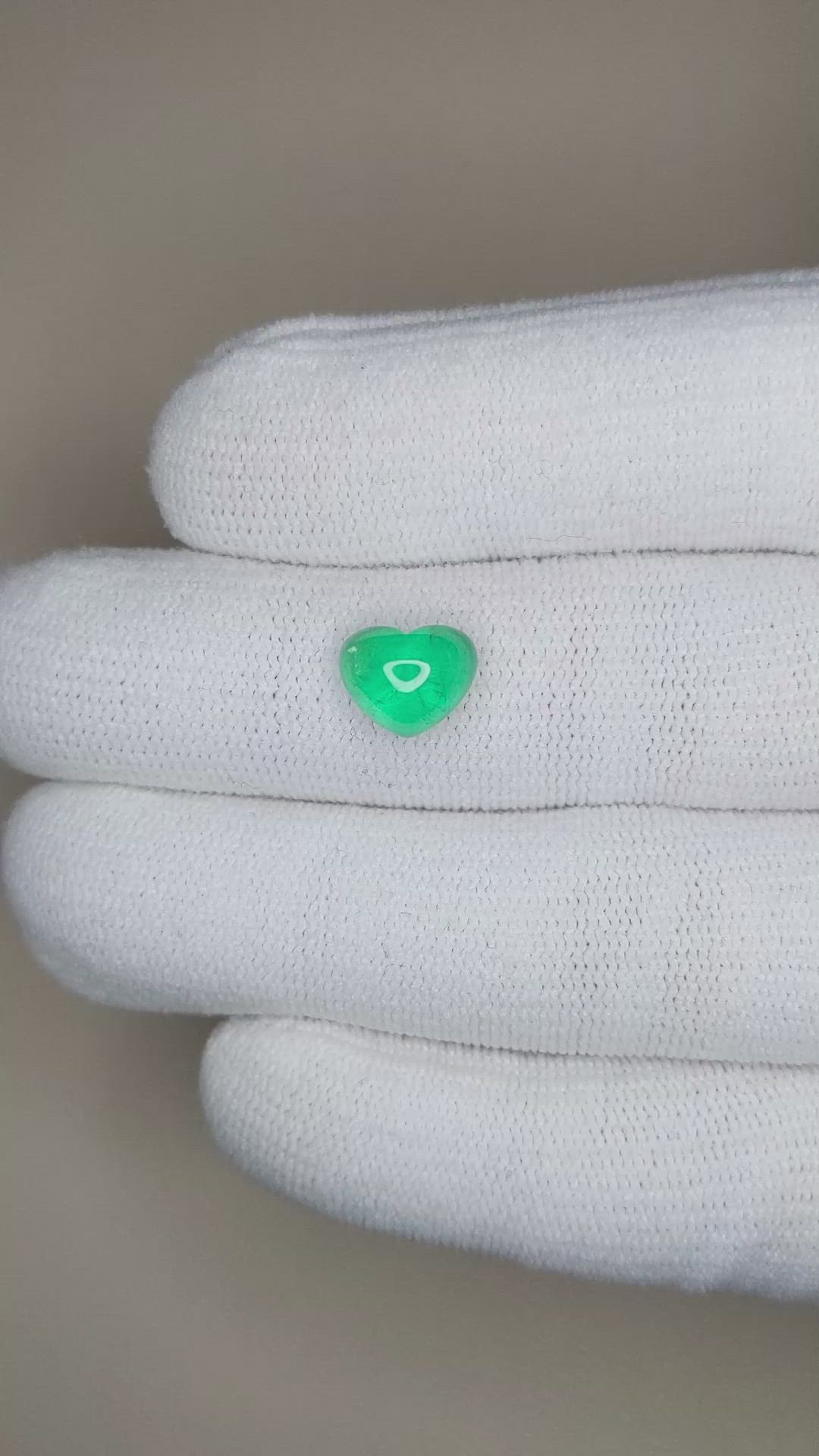 2.75 Ct. Cabochon Emerald from Russia Size Video
