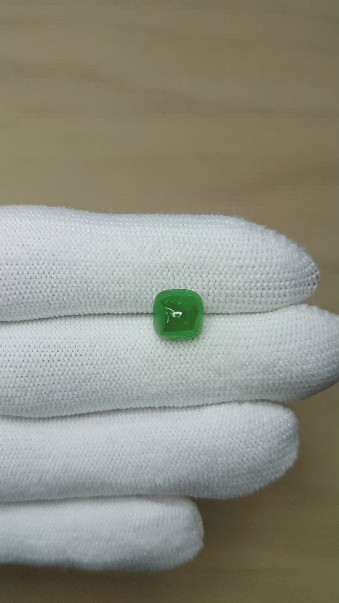 2.79 Ct. Cabochon Emerald from Afghanistan Size Video