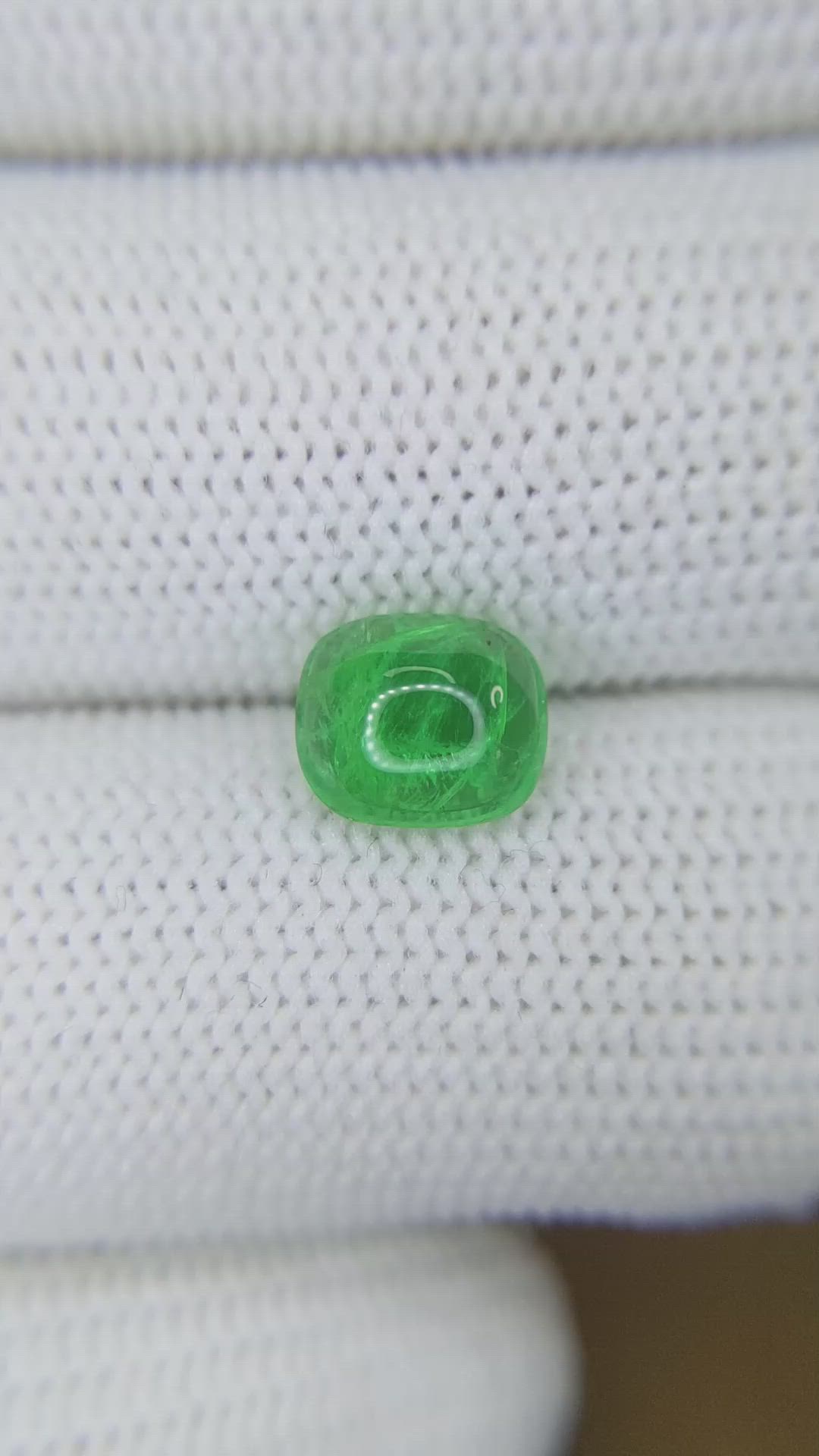 1.50 Ct. Cabochon Emerald from Afghanistan Size Video