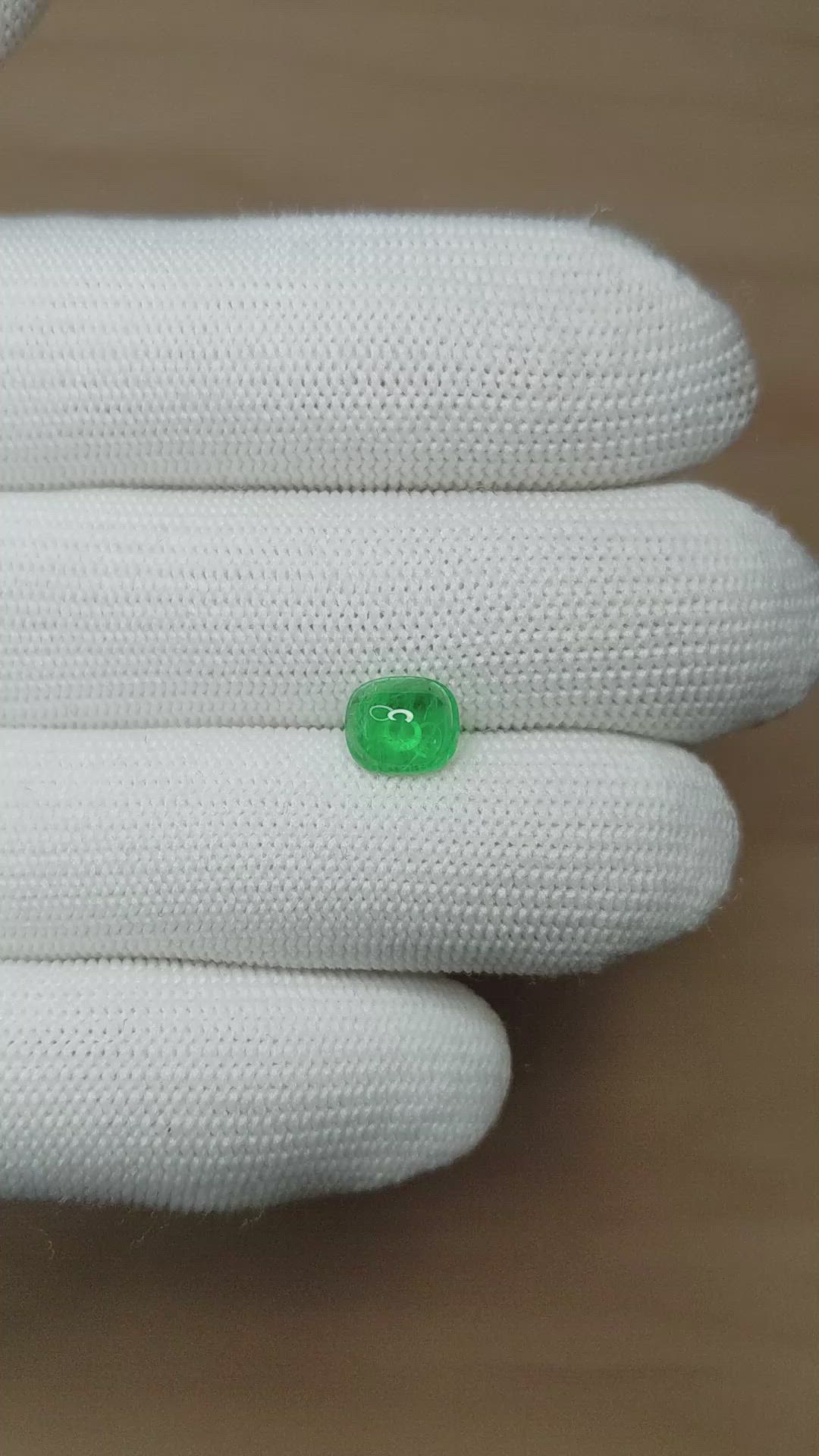 1.50 Ct. Cabochon Emerald from Afghanistan Size Video