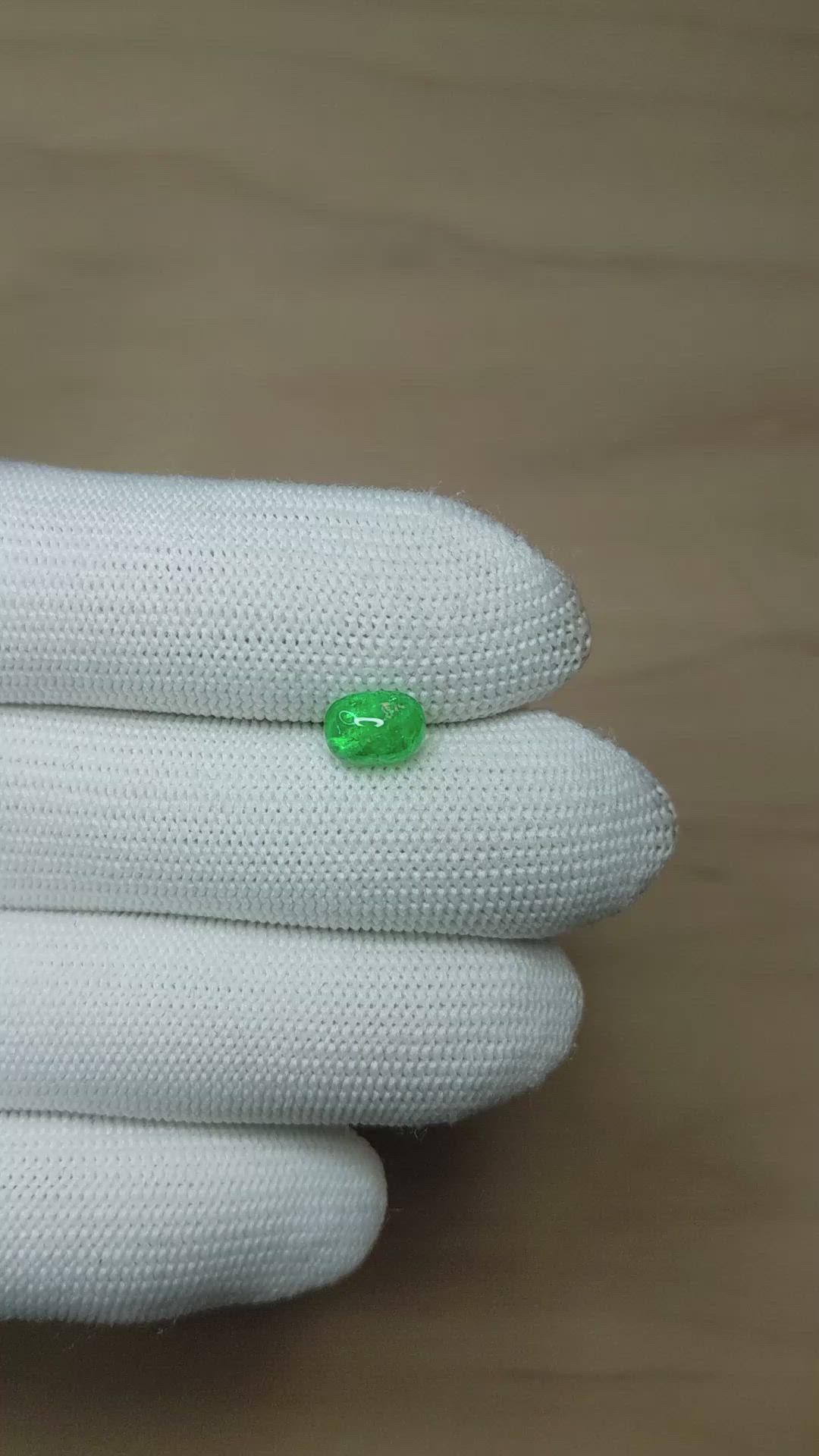 1.38 Ct. Cabochon Emerald from Afghanistan Size Video