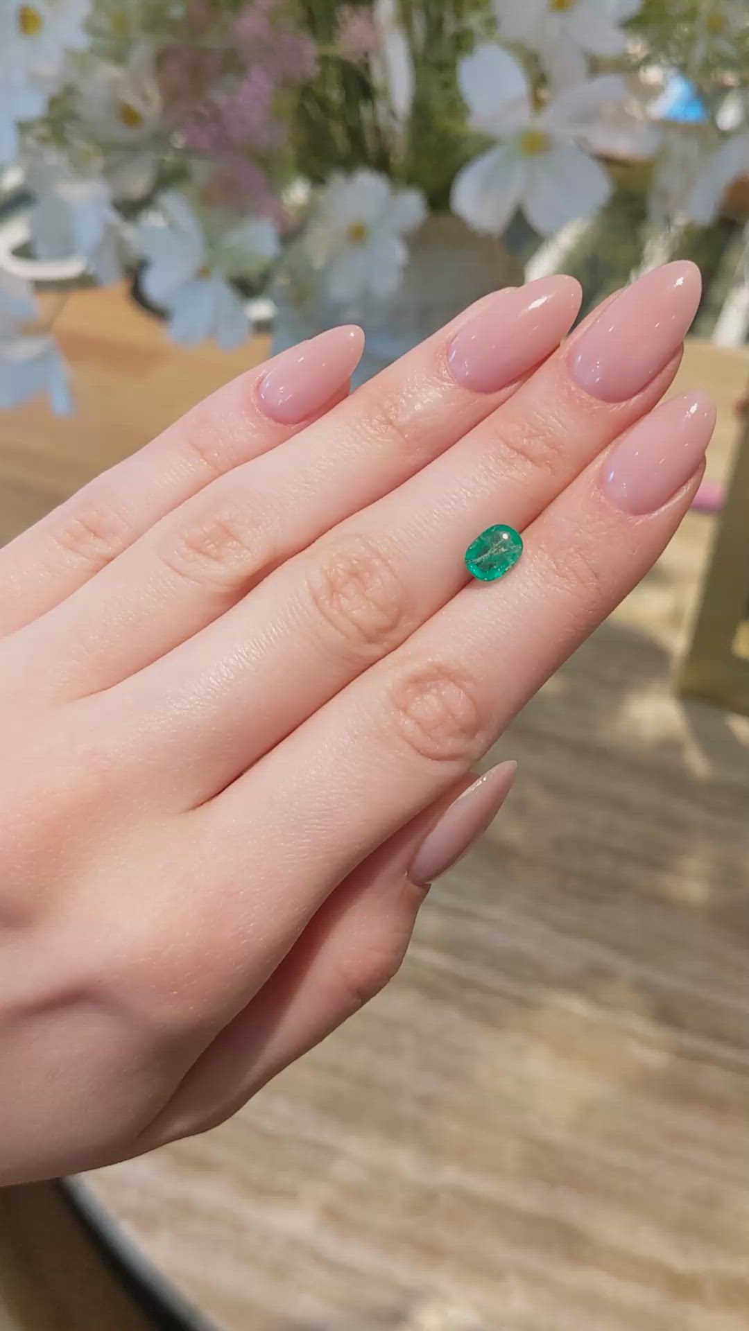 1.38 Ct. Cabochon Emerald from Afghanistan Size Video