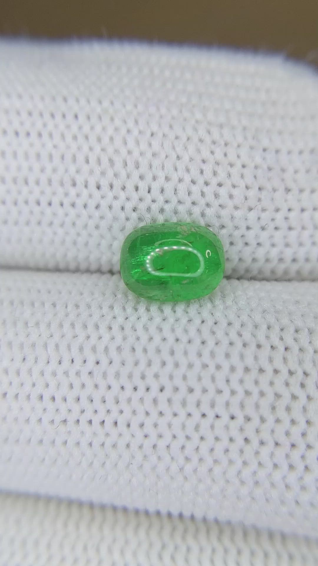1.38 Ct. Cabochon Emerald from Afghanistan Size Video