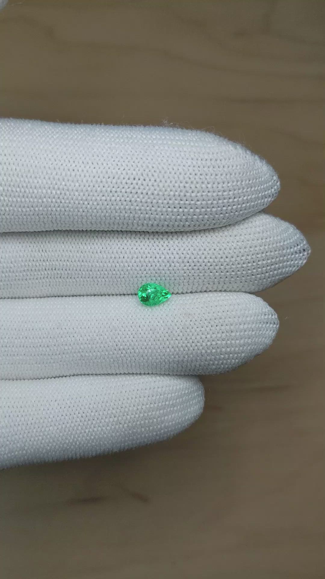 0.68 Ct. Emerald from Colombia Size Video