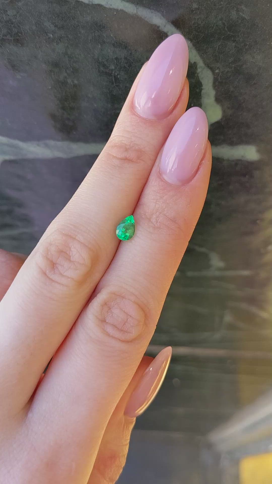 0.68 Ct. Emerald from Colombia Size Video