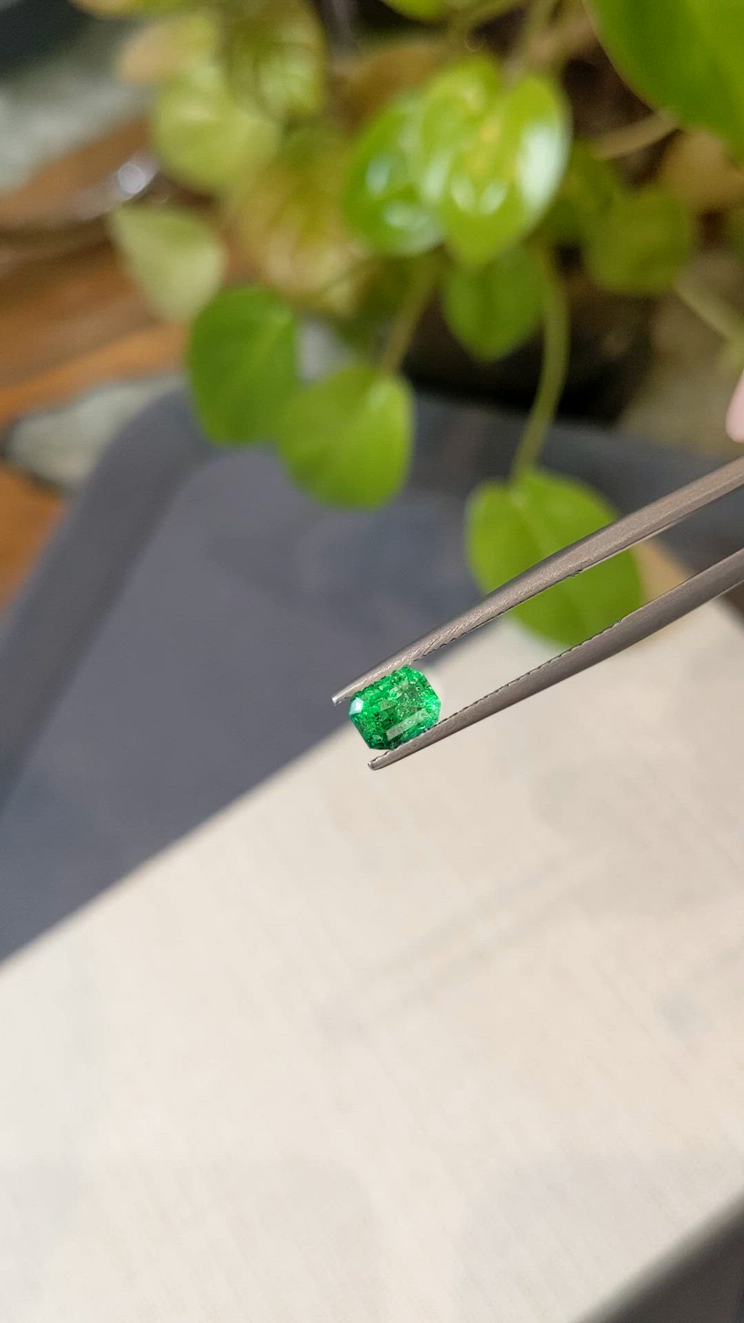0.68 Ct. Emerald from Colombia Size Video