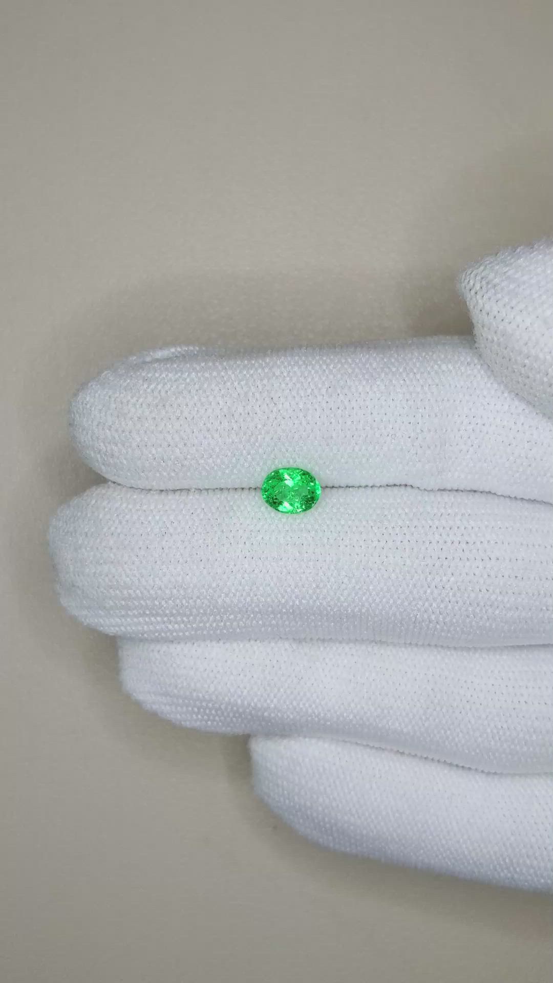 0.68 Ct. Emerald from Colombia Size Video