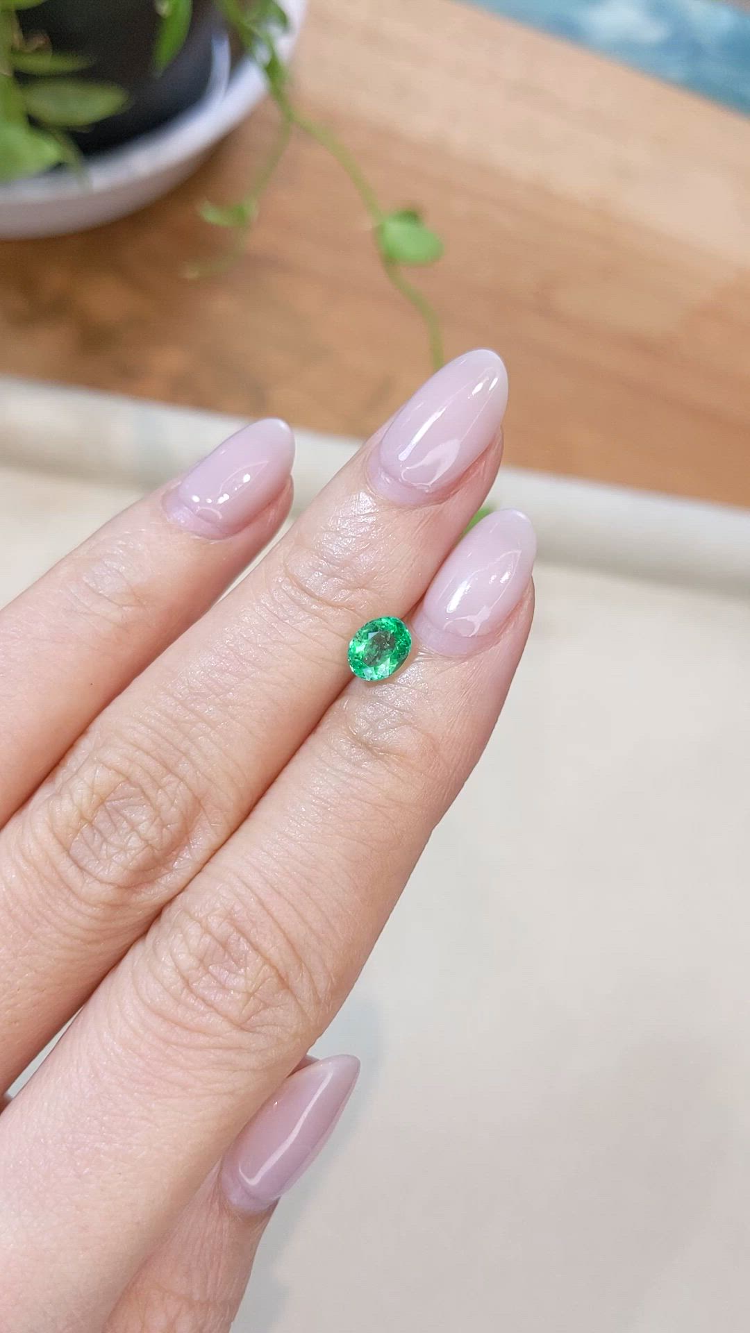 0.68 Ct. Emerald from Colombia Size Video