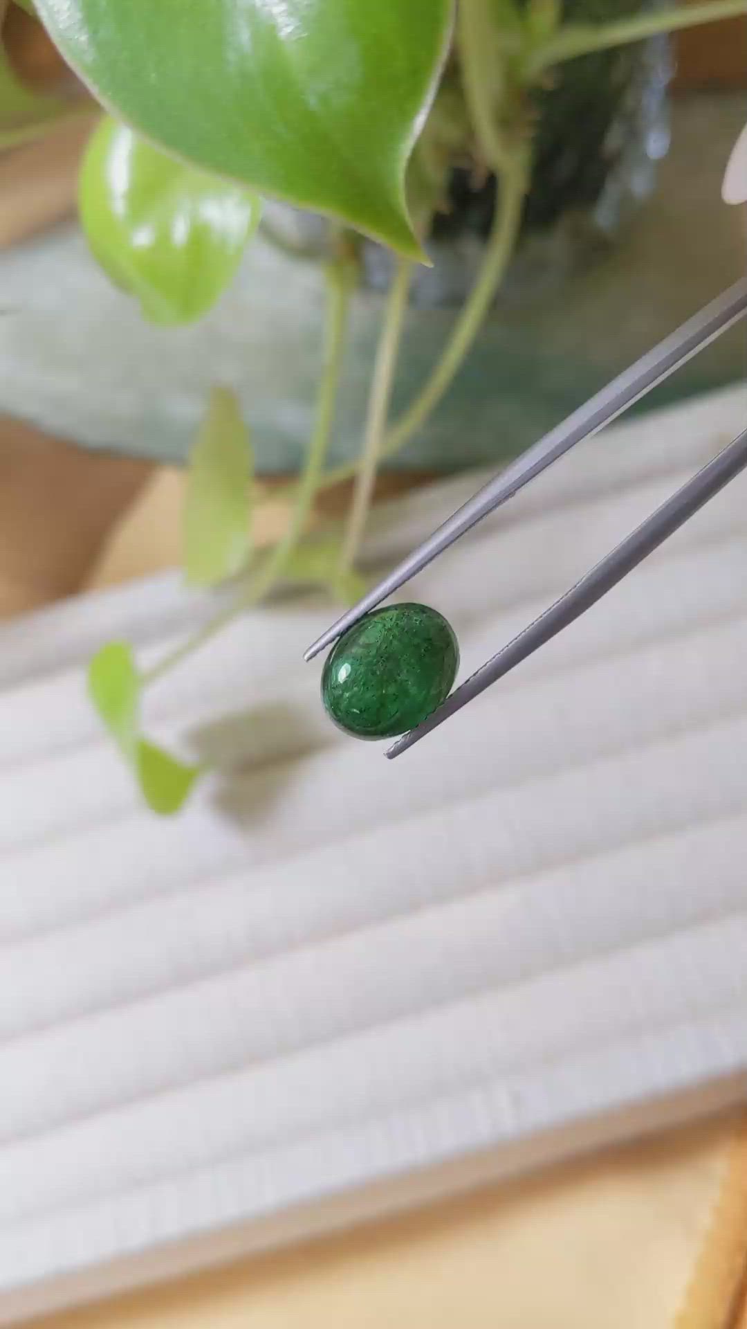 3.75 Ct. Cabochon Emerald from Zambia Size Video