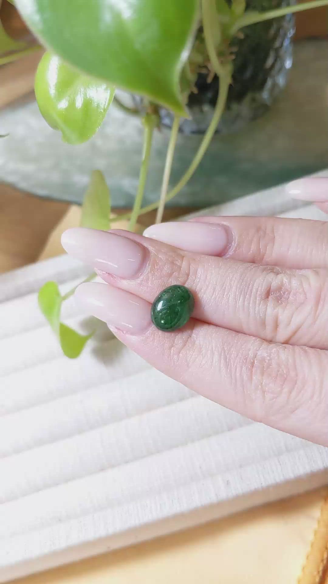 3.75 Ct. Cabochon Emerald from Zambia Size Video