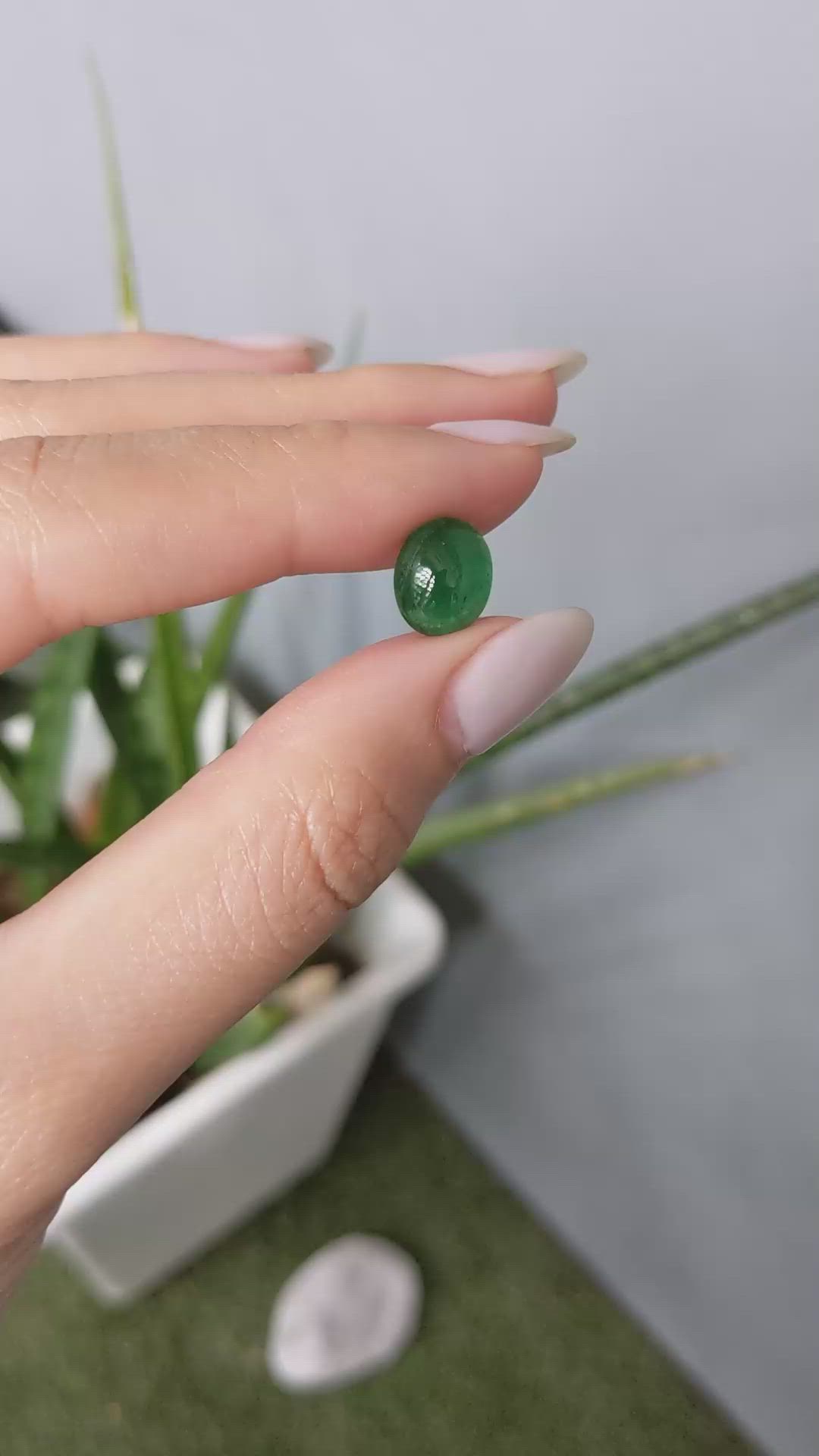 3.05 Ct. Cabochon Emerald from Zambia Size Video