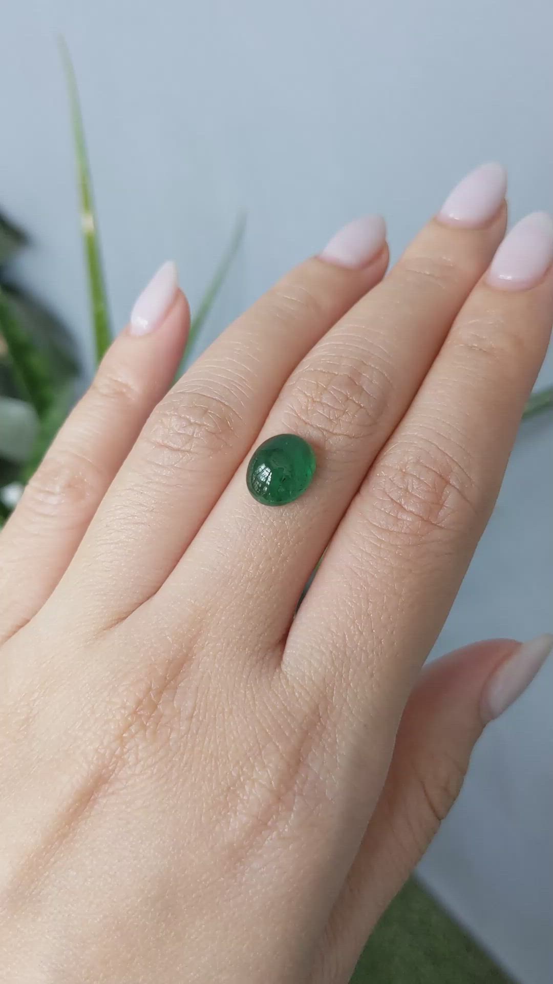 3.05 Ct. Cabochon Emerald from Zambia Size Video