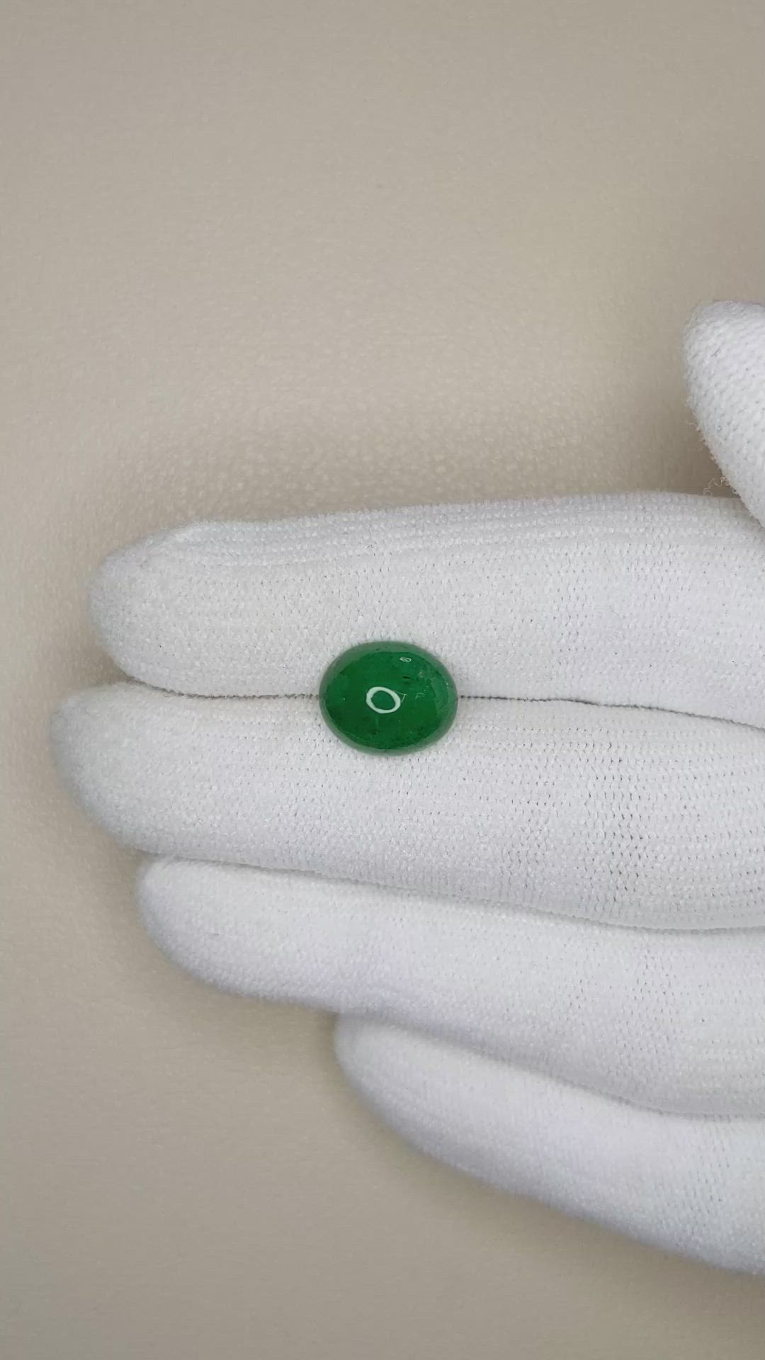 3.05 Ct. Cabochon Emerald from Zambia Size Video