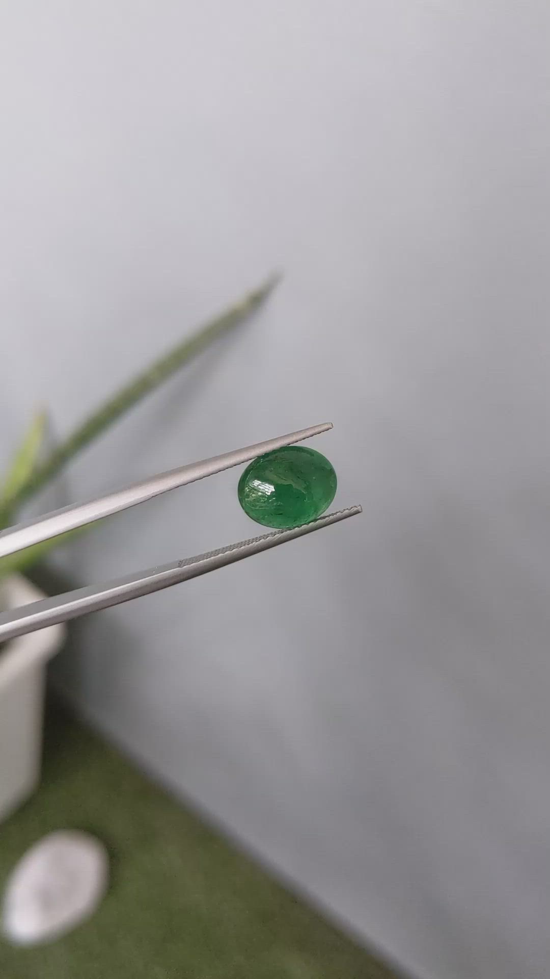 3.05 Ct. Cabochon Emerald from Zambia Size Video