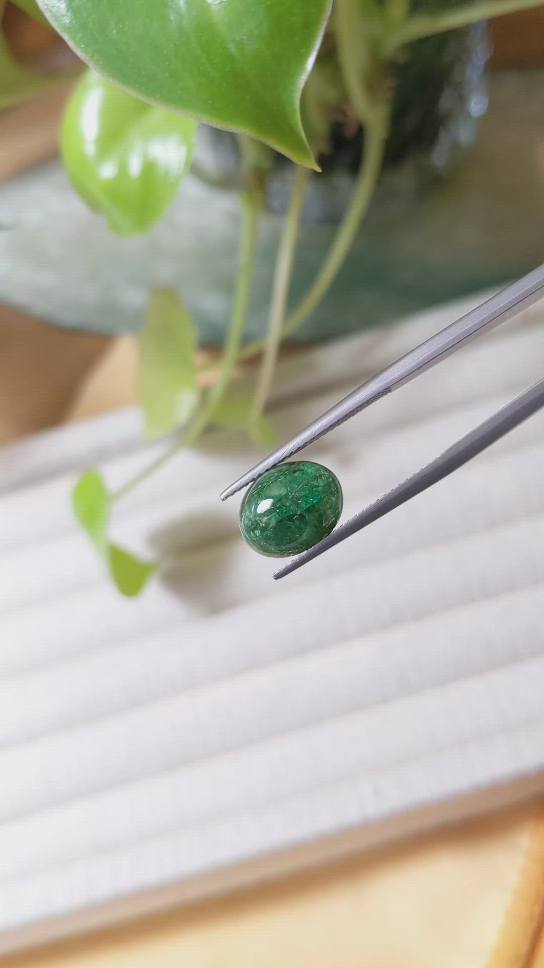 3.43 Ct. Cabochon Emerald from Zambia Size Video