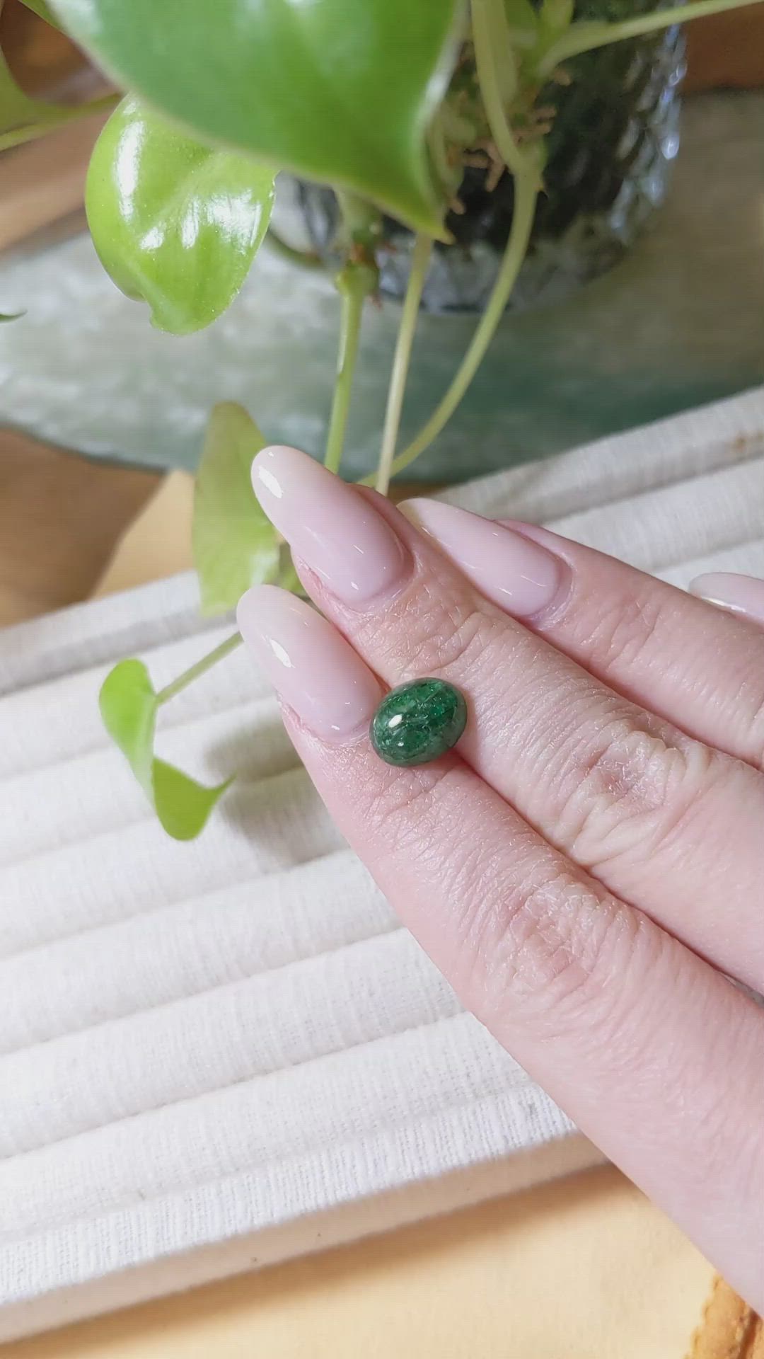 3.43 Ct. Cabochon Emerald from Zambia Size Video