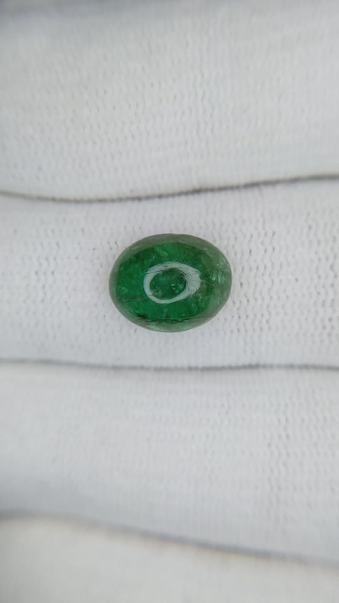 3.43 Ct. Cabochon Emerald from Zambia Size Video