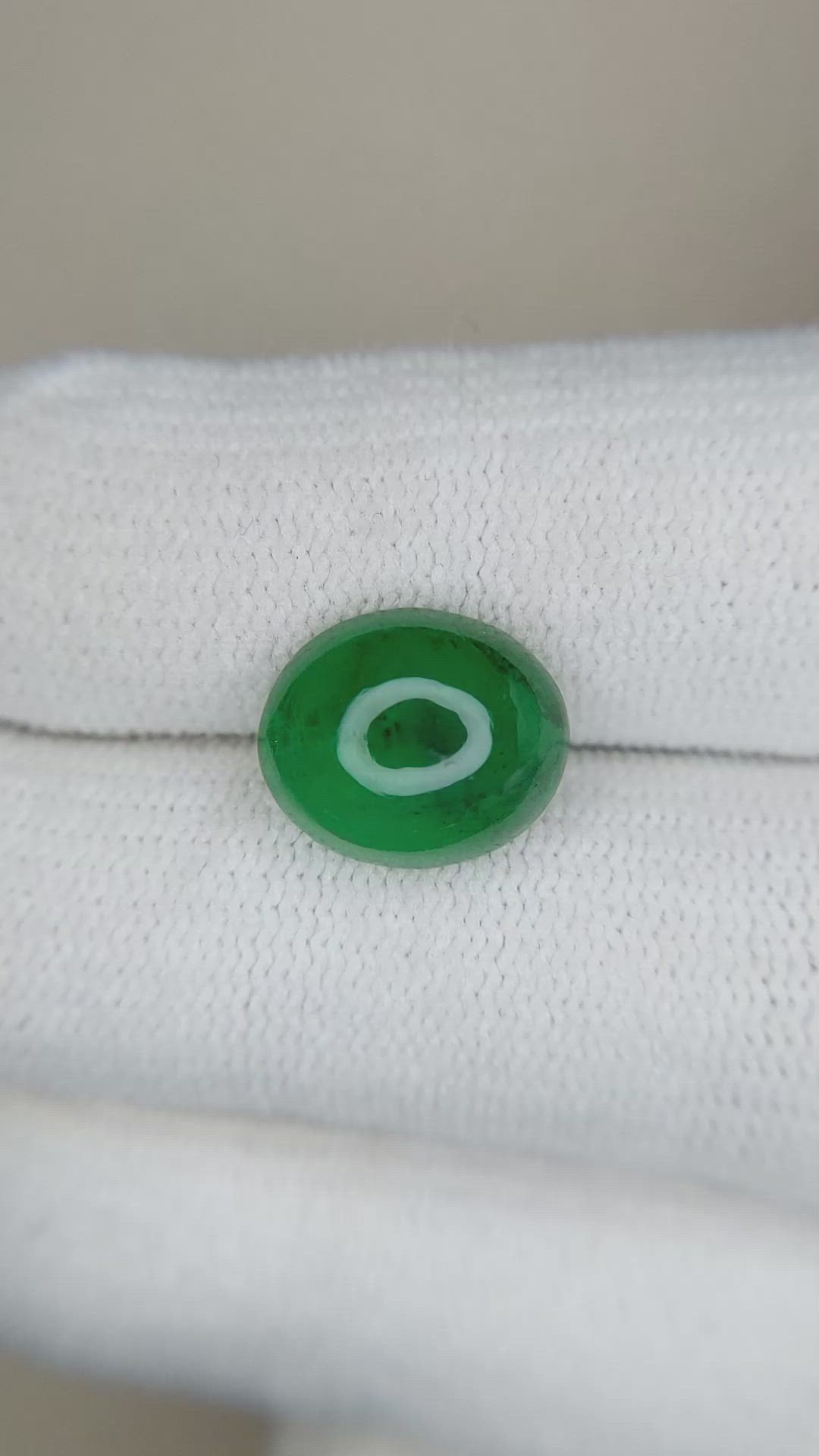 3.53 Ct. Cabochon Emerald from Zambia Size Video