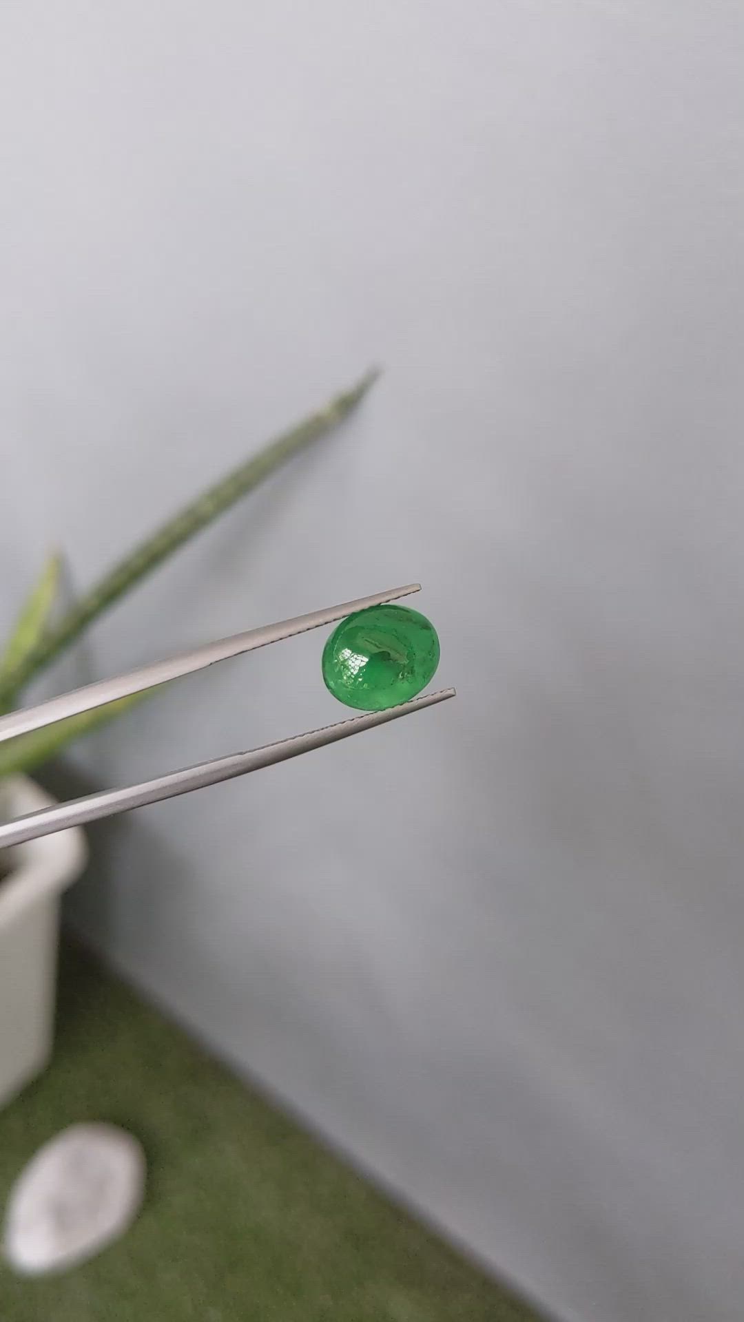 3.53 Ct. Cabochon Emerald from Zambia Size Video