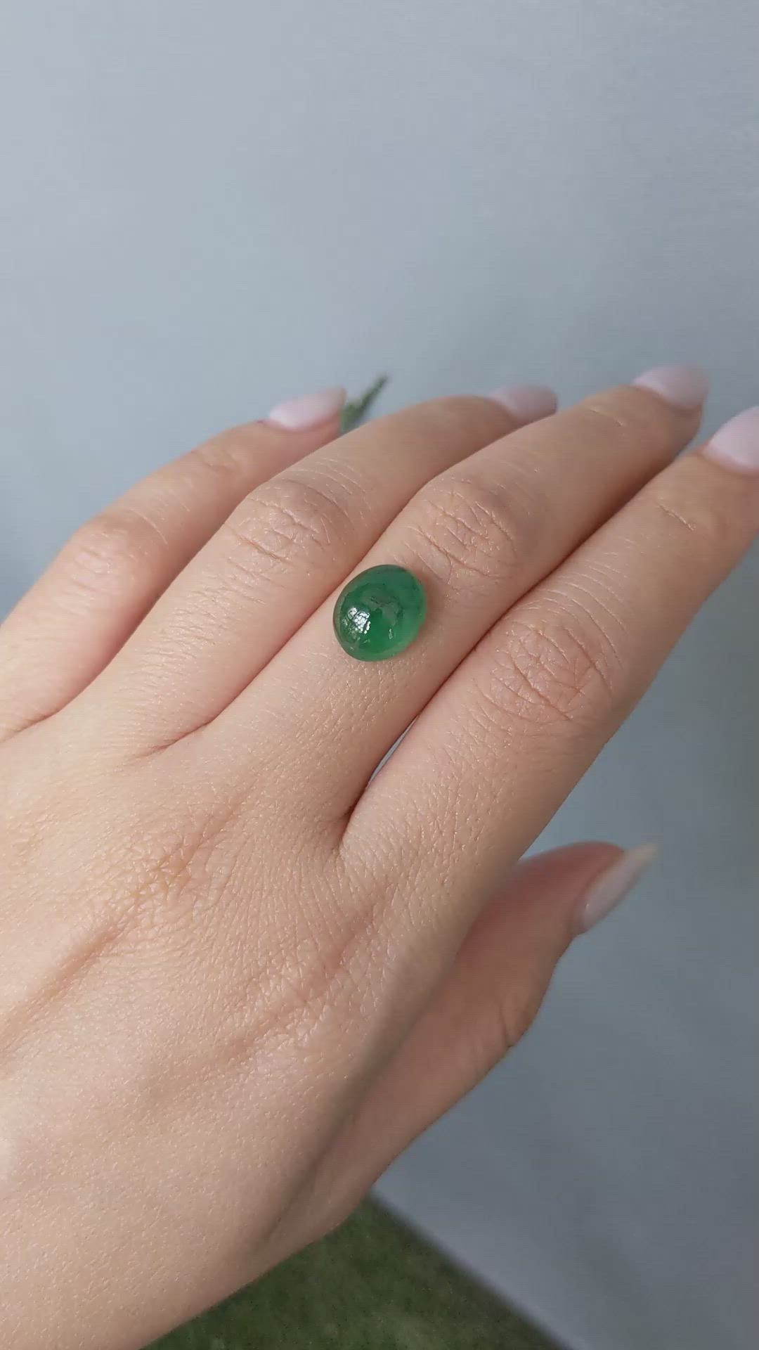 3.53 Ct. Cabochon Emerald from Zambia Size Video