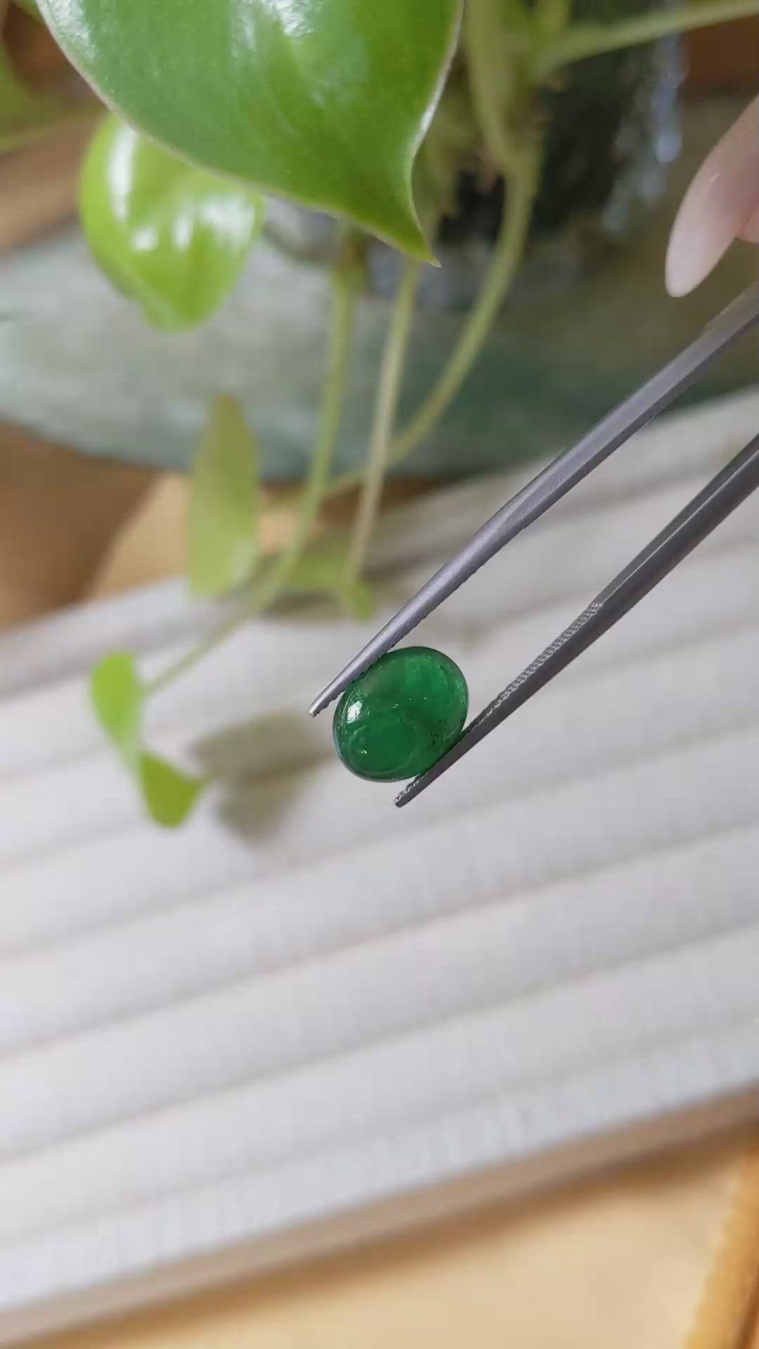 2.60 Ct. Cabochon Emerald from Zambia Size Video