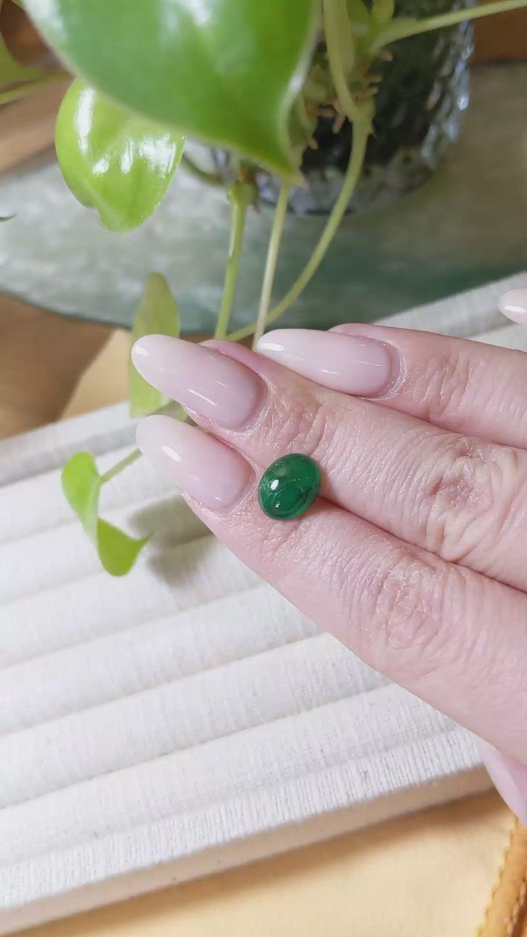 2.60 Ct. Cabochon Emerald from Zambia Size Video