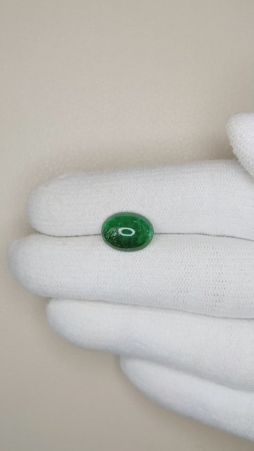 2.80 Ct. Cabochon Emerald from Zambia Size Video