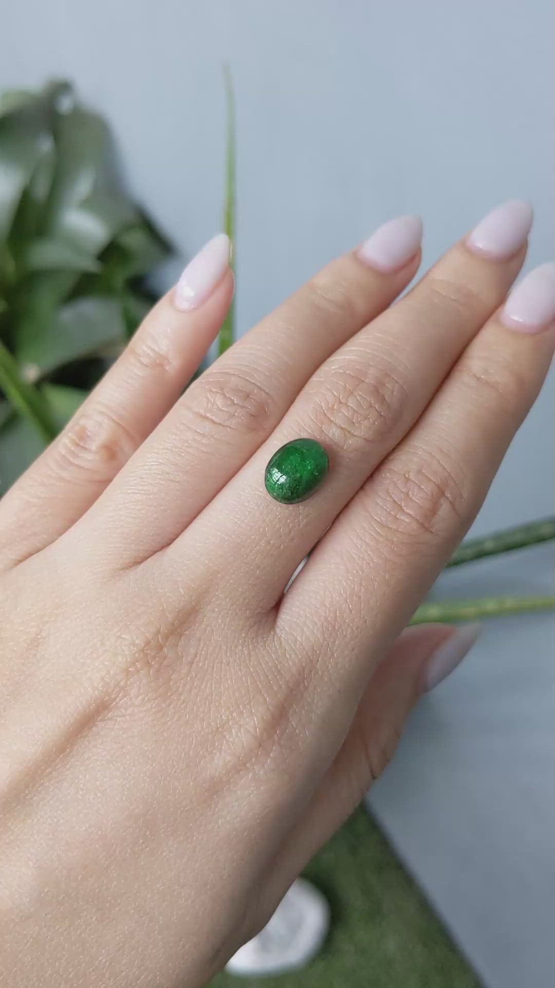 2.80 Ct. Cabochon Emerald from Zambia Size Video