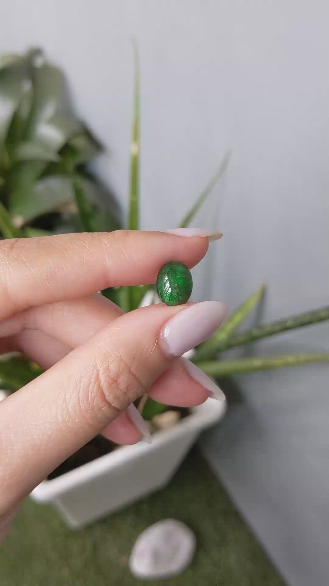 2.80 Ct. Cabochon Emerald from Zambia Size Video