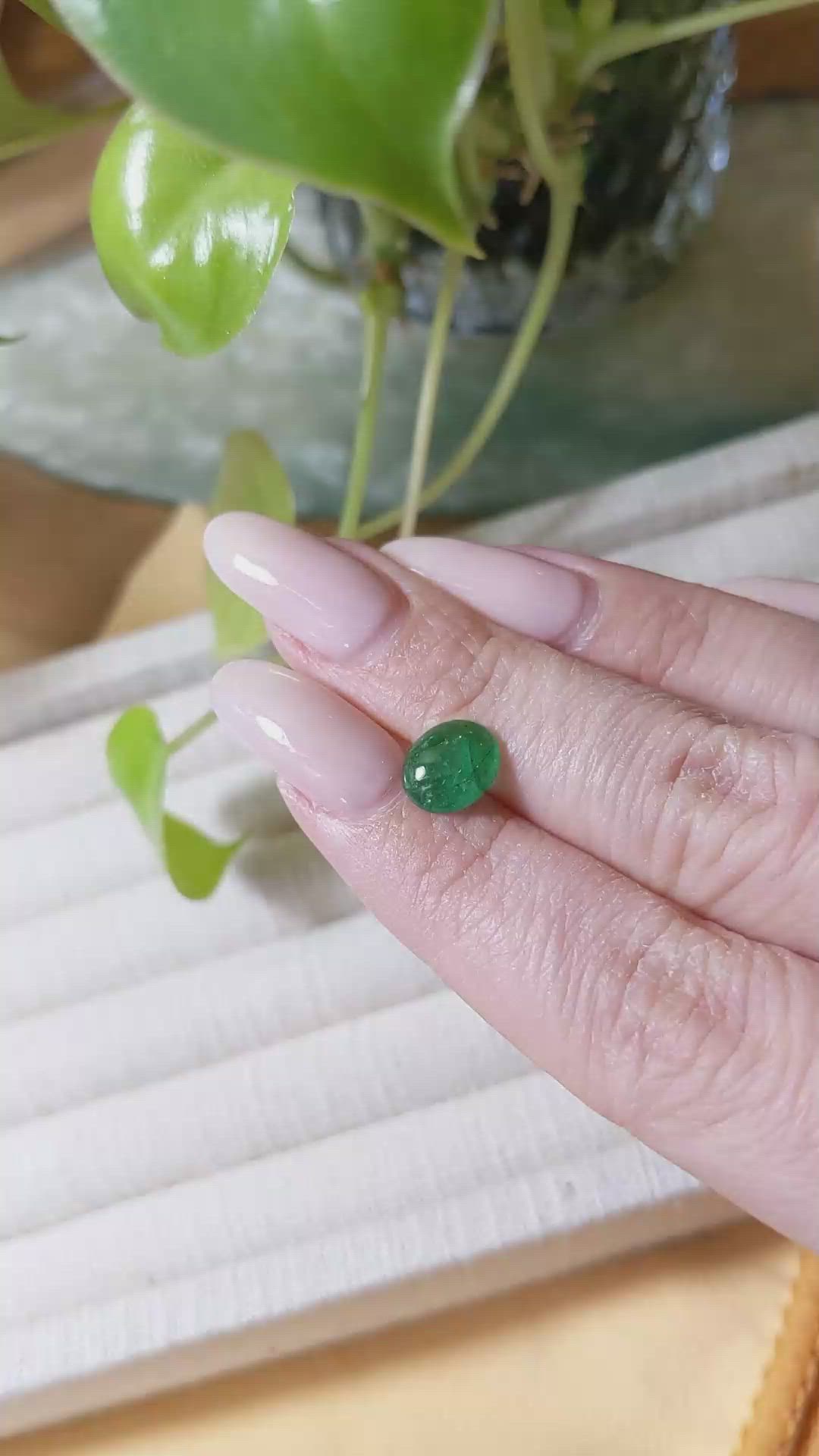1.77 Ct. Cabochon Emerald from Zambia Size Video