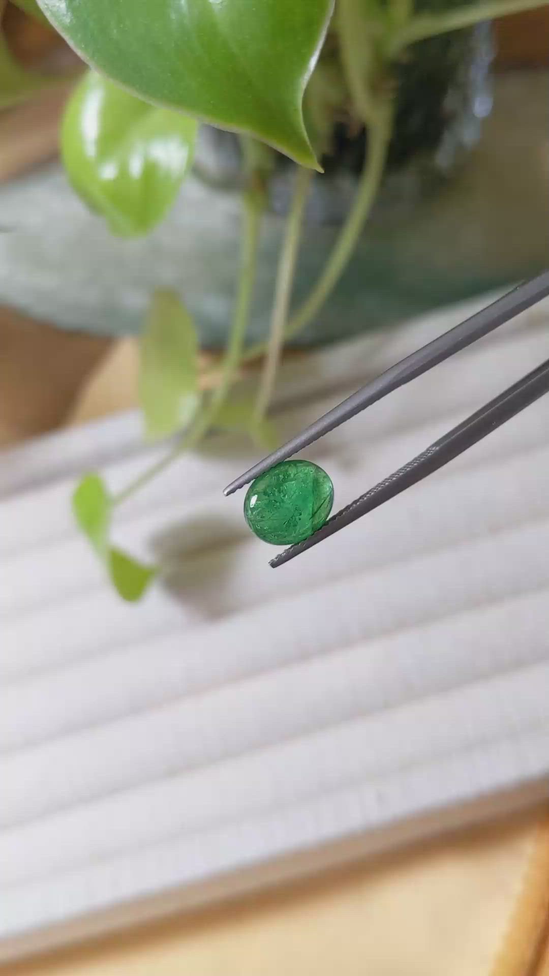 1.77 Ct. Cabochon Emerald from Zambia Size Video