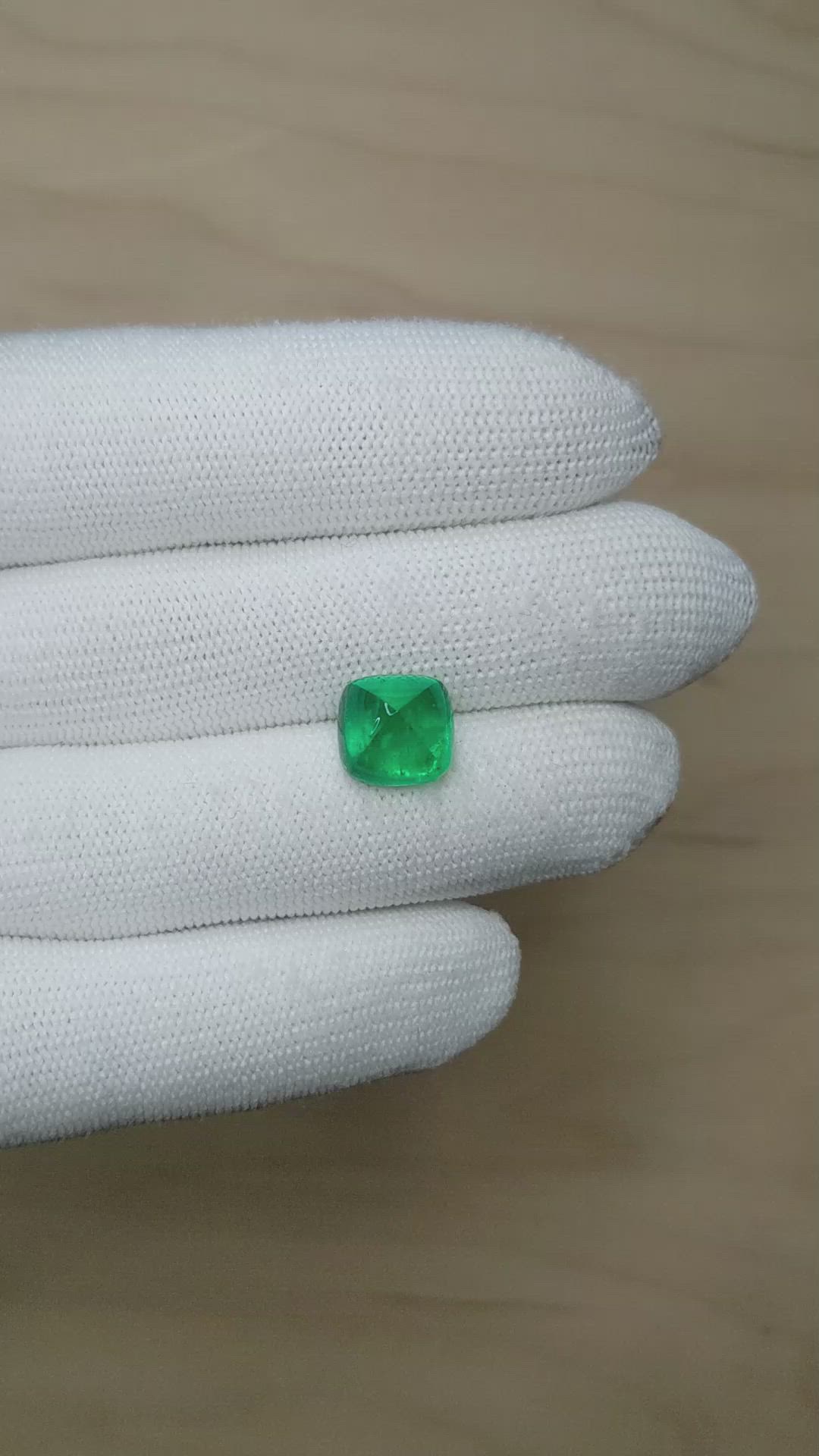 6.20 Ct. Cabochon Emerald from Colombia Size Video