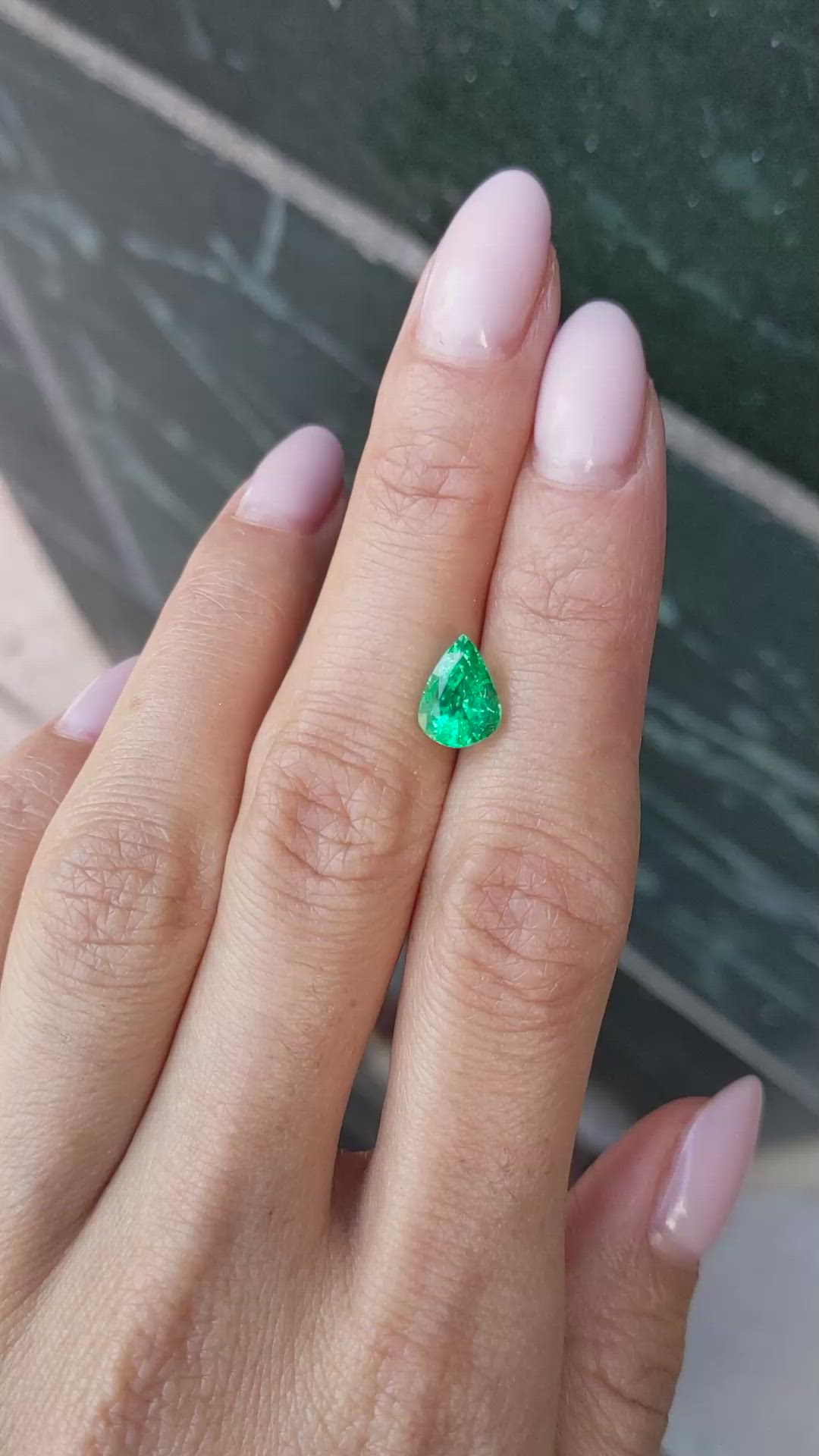 1.56 Ct. Emerald from Zambia Size Video