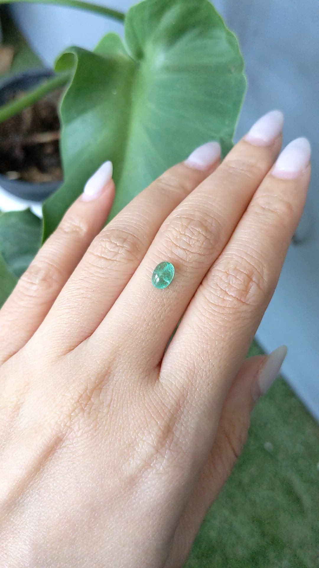 1.02 Ct. Cabochon Emerald from Russia Size Video